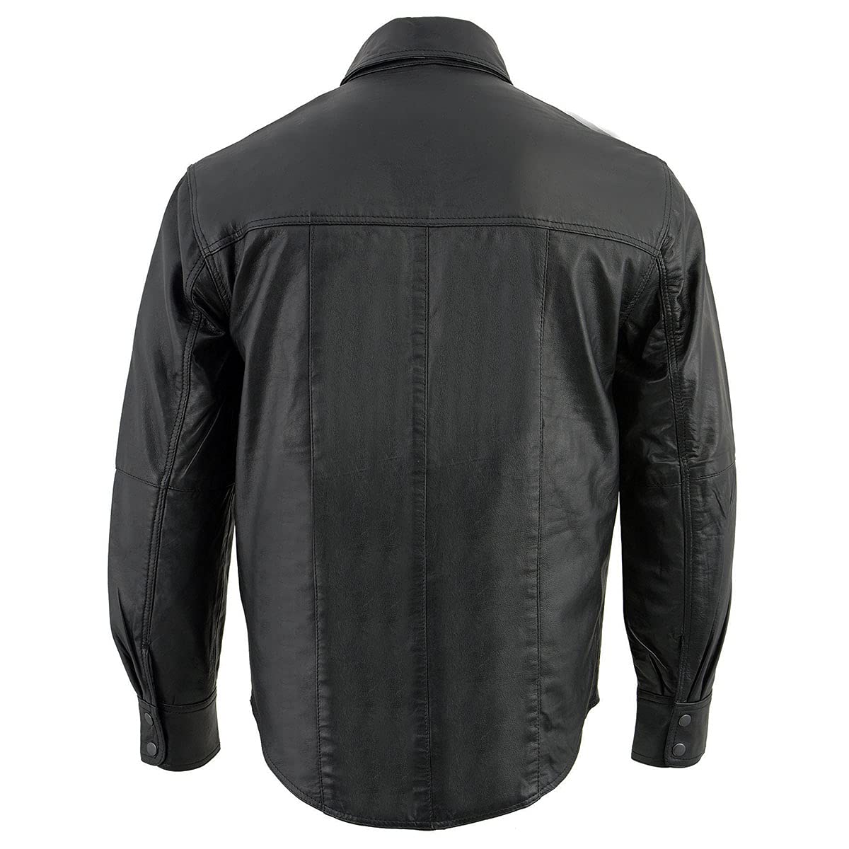 Milwaukee Leather LKM1600 Men's Black Lightweight Biker Jacket - Stylish Motorcycle Riding Shirt for Casual Wear & Outdoor Adventures