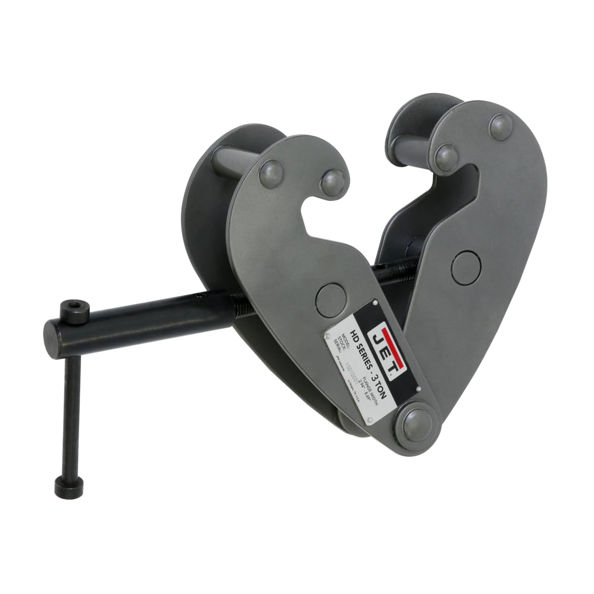 JET 3-Ton Heavy Duty Wide Beam Clamp (HD-3T) - Industrial Lifting Equipment for Construction, Rigging & Material Handling