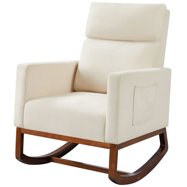 Yaheetech Modern Rocking Accent Chair - Comfortable Upholstered Lounge Chair for Living Room, Bedroom & Nursery - Perfect for Relaxing, Reading & Nursing