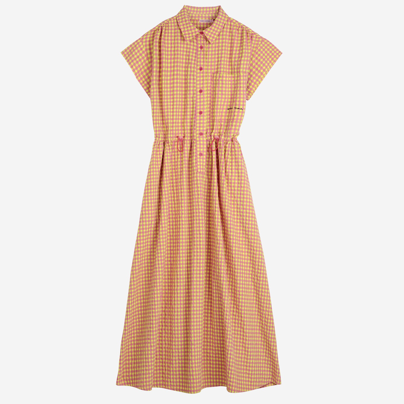 Bobo Choses Vichy Checkered Shirt Dress for Women - Casual Summer Cotton Button Down Tunic - Perfect for Beach Outings, Picnics, and Weekend Brunch