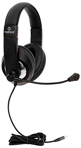 10-Pack School Testing Headsets with Boom Microphone - 3.5mm TRSS Plug for Online Exams & Distance Learning - Compatible with Chromebooks, Tablets & Mobile Devices