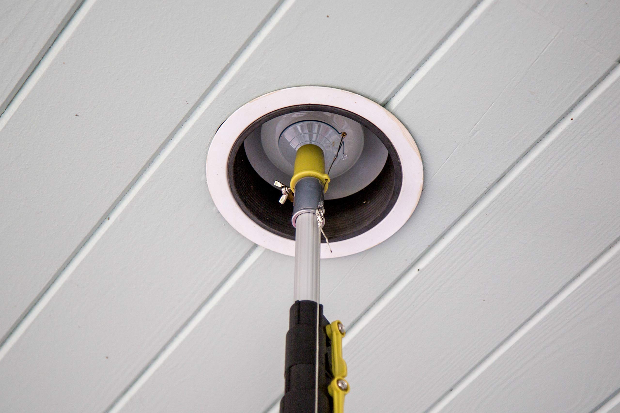 DOCA Heavy Duty Telescoping Light Bulb Changer Pole with Suction Cup & Cage Head - Extends 7-30 Ft for High Ceilings, Recessed Lights & Outdoor Flood Lights - Perfect for Home, Warehouse & Commercial Lighting Maintenance