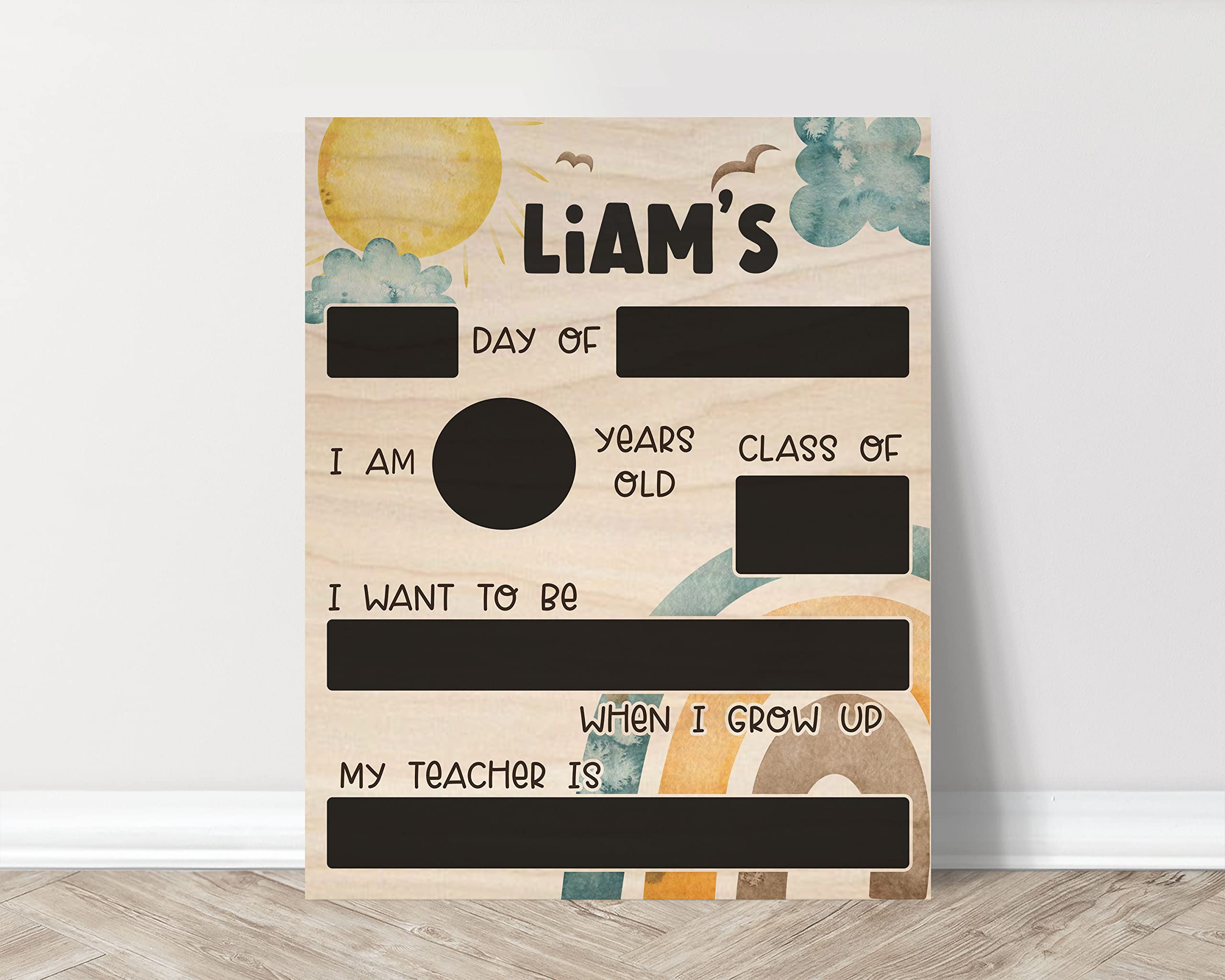 Personalized First Day of School Chalkboard Sign - Reusable Back to School Board for Kindergarten & Preschool - Perfect for 1st Day Photos, Classroom Decor & Memory Keepsakes