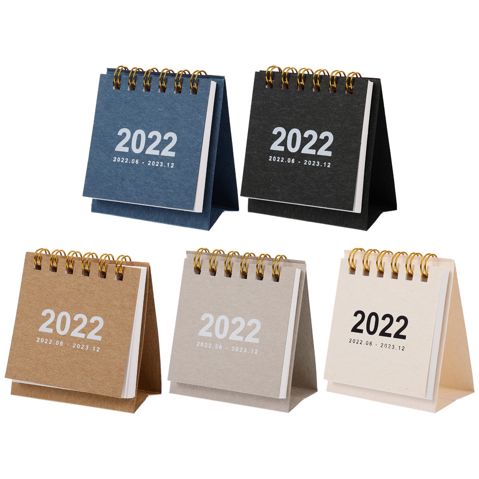 2022-2023 Mini Desk Calendar Set - 5 Pack Small Standing Table Calendars | July 2022 to December 2023 | Portable 18-Month Office Planner | Perfect for Home, Office & School Organization