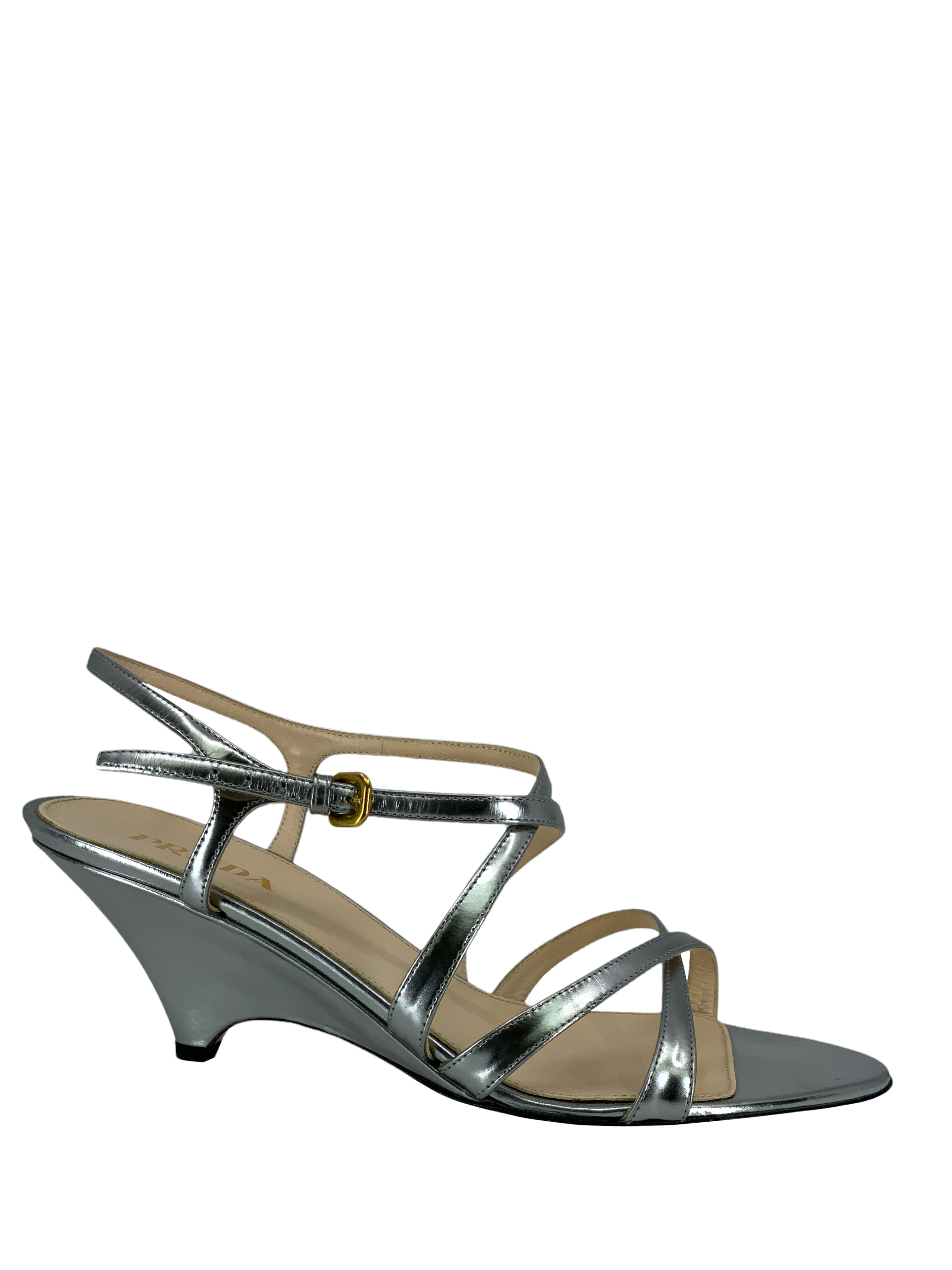Prada Leather Strappy Sandals Women Size 8 | Luxury Designer Heels for Summer Weddings & Evening Parties