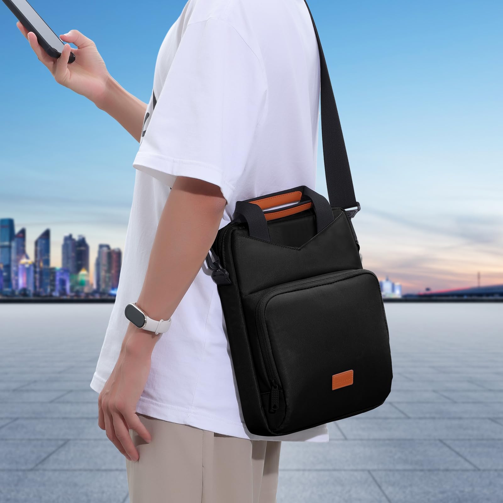 9-11 Inch Tablet Sleeve Case - Shockproof Padded Carrying Bag for iPad Pro 11 (M4), iPad 10.9 (10th Gen), iPad Air 11 (M2), Samsung Galaxy Tab S9/S8 - Lightweight Travel Protection with Adjustable Shoulder Strap (Black) | Perfect for Commuting, Business Trips & School Use