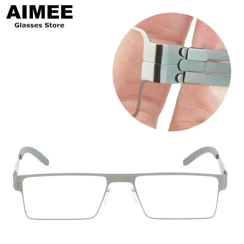 Aimee Women's Full Rim Square Stainless Steel Eyeglasses Frame 61004 - Stylish & Durable Eyewear for Work, Reading & Everyday Fashion