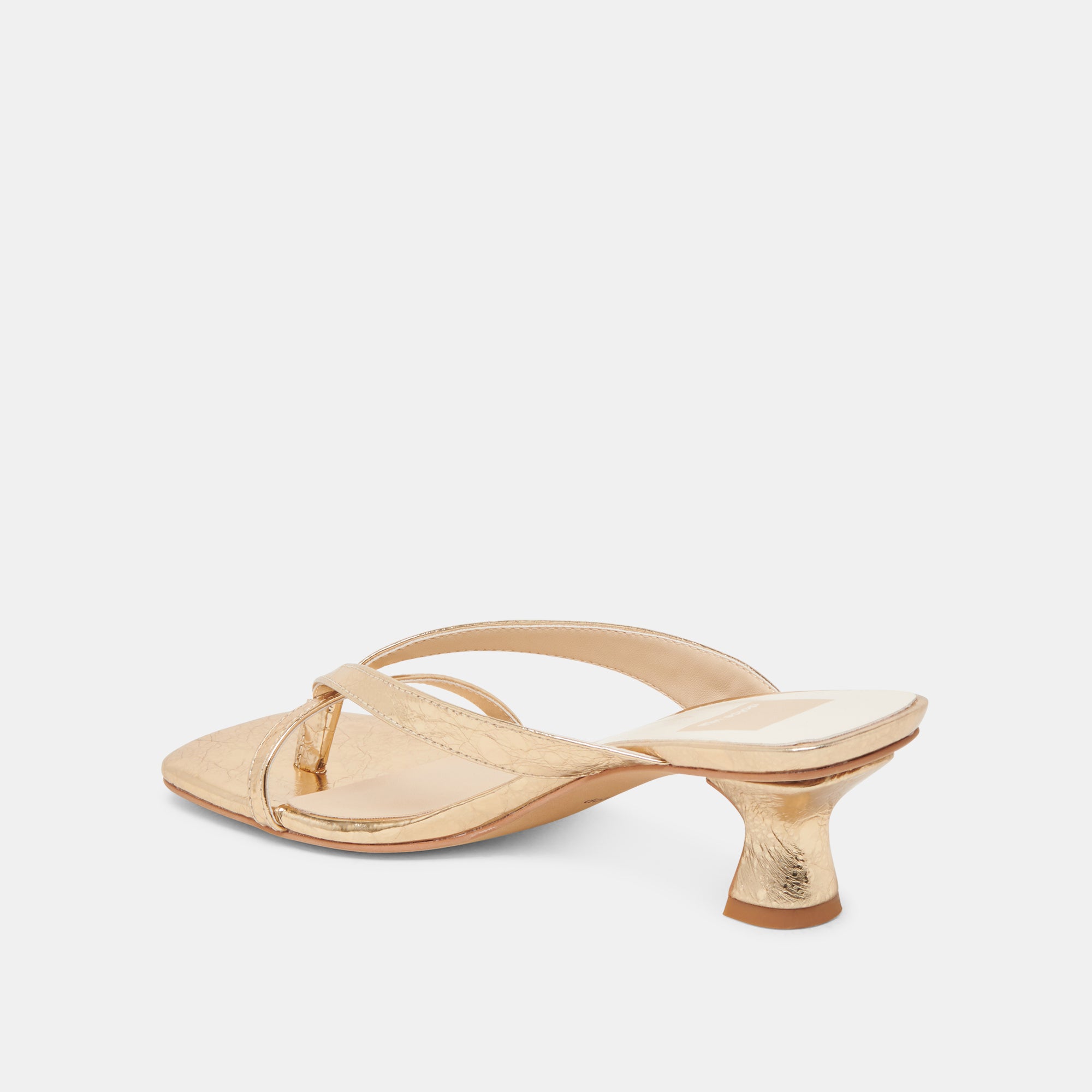 BREVEL Women's Gold Distressed Leather Heels - Stylish High Heels for Parties, Weddings & Evening Events