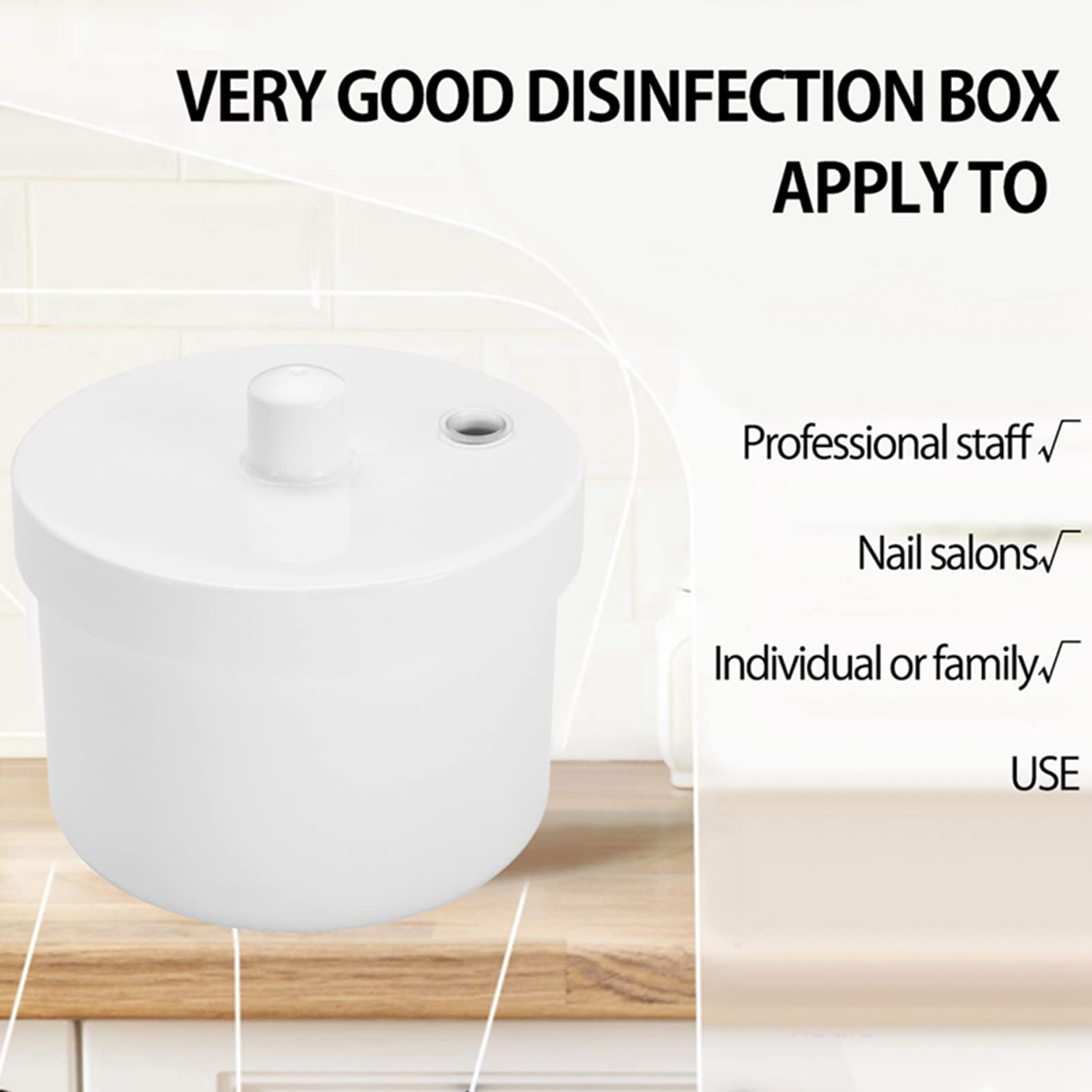 Saluaqui Nail Tool Sterilizer - Small Disinfection Round Box with Net Basket for Manicure Tools, Nail Art Accessories & Metal Equipment | Perfect for Nail Salons, Home Use & Professional Manicurists