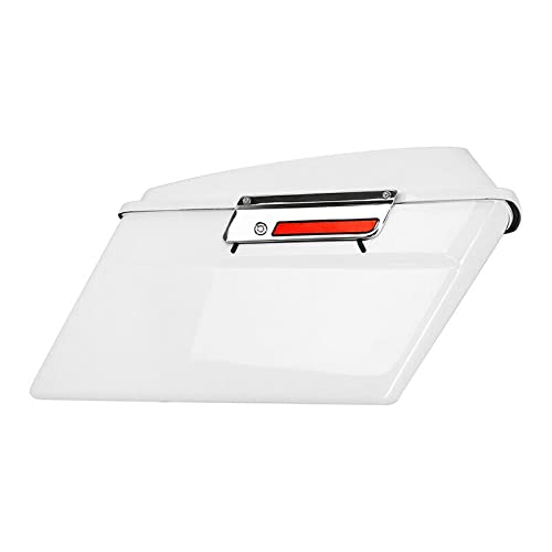 Premium White Hard Saddlebags with Latch Keys & Carpet Liners - Compatible with Harley Touring, Road Glide, Road King, Street Glide, Electra Glide Ultra Class (1994-2013) - Perfect for Long-Distance Rides, Storage & Motorcycle Customization