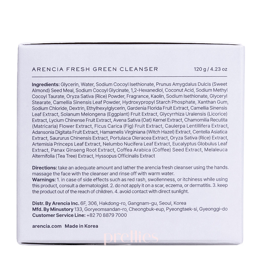 Arencia Fresh Green Cleanser 120g - Gentle Facial Cleansing for Acne & Oily Skin | Daily Skincare Routine & Travel-Friendly
