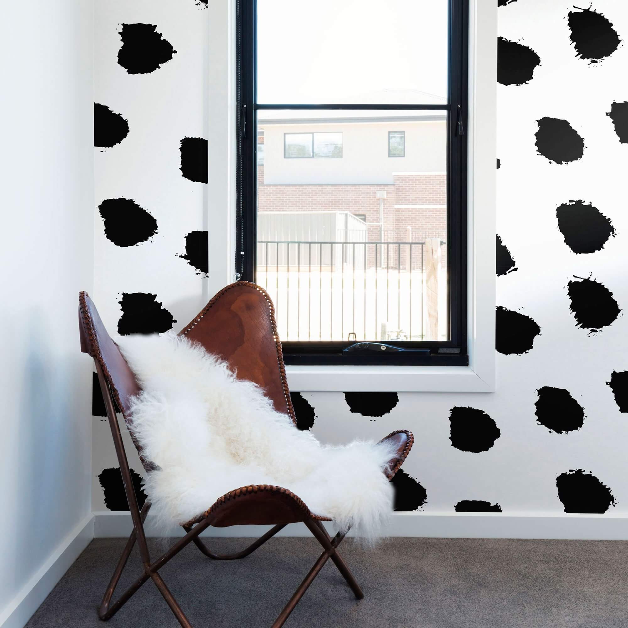 Black and White Dotted Peel and Stick Removable Wallpaper for Teens - Self-Adhesive Decorative Wall Covering for Bedroom, Dorm Room, and Home Decor