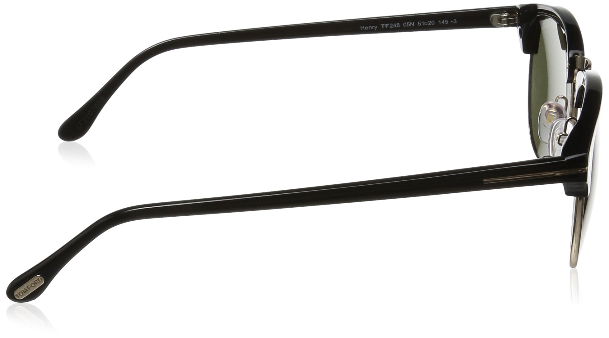Tom Ford Henry Sunglasses - Shiny Black Frame with Green Gradient Lens for UV Protection & Fashion | Perfect for Outdoor Activities, Beach, and Driving