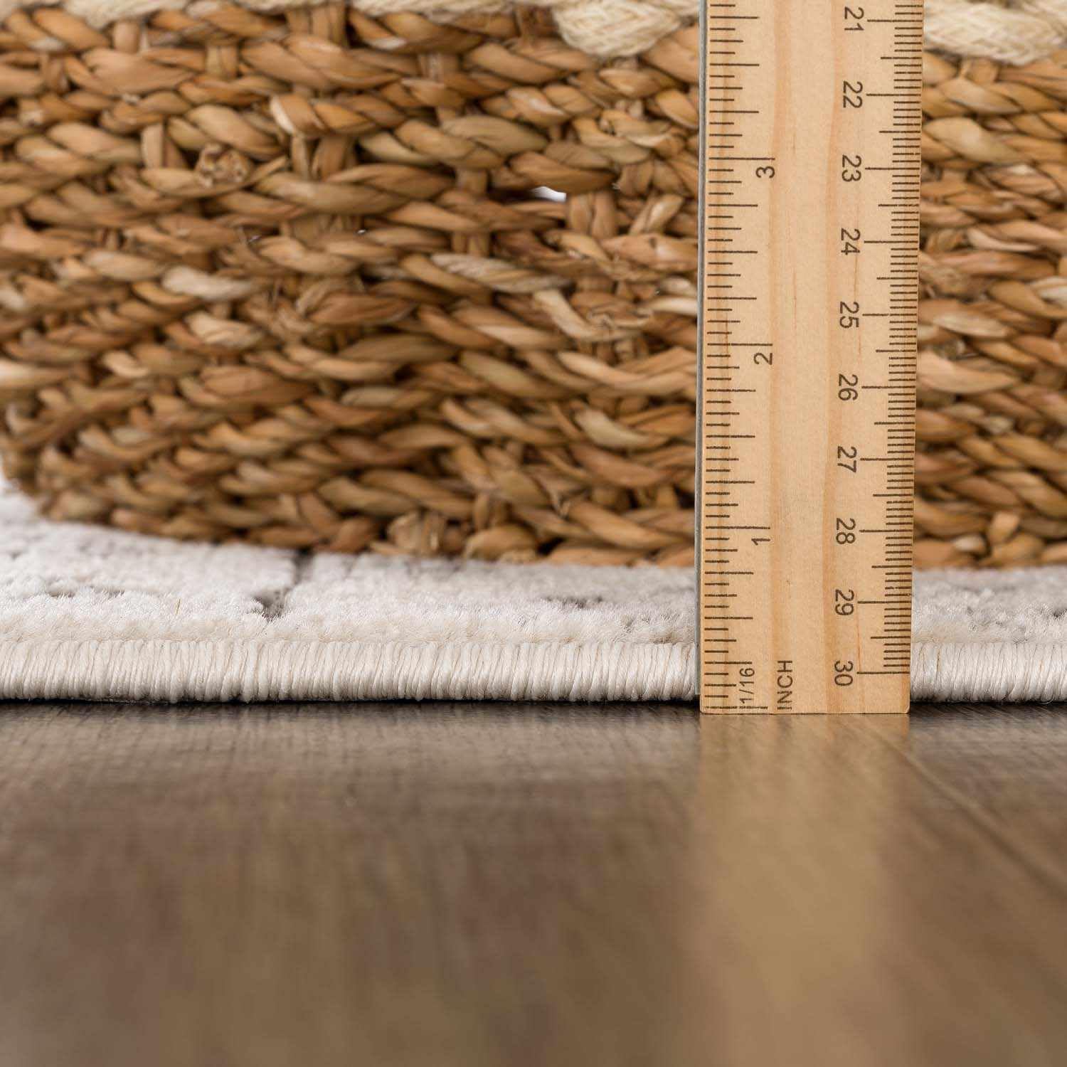 Hauteloom Warroad Traditional Peach & Charcoal Area Rug 6'7