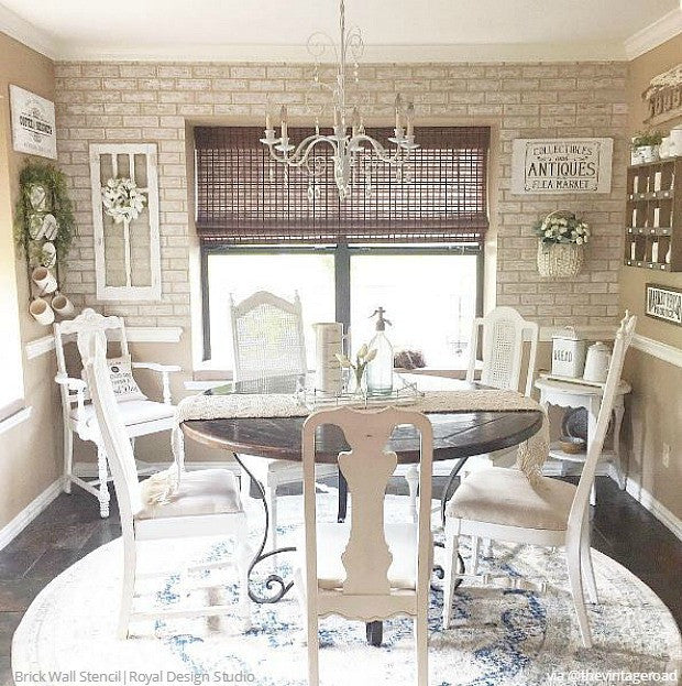 Brick Wall Stencil for Painting - Reusable DIY Wall Art Template for Concrete, Wood & Furniture - Perfect for Home Decor, Accent Walls & Craft Projects