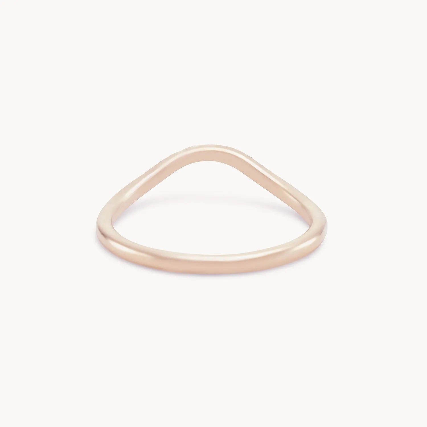 14K Rose Gold Wave Eternity Ring with White Diamonds - Elegant Stackable Wedding Band for Women, Perfect for Anniversaries, Engagements & Everyday Wear