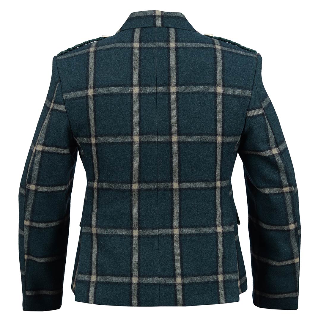 Premium Green Pure Wool Argyll Jacket with Matching Waistcoat - Classic Scottish Style for Formal Events, Weddings & Outdoor Activities