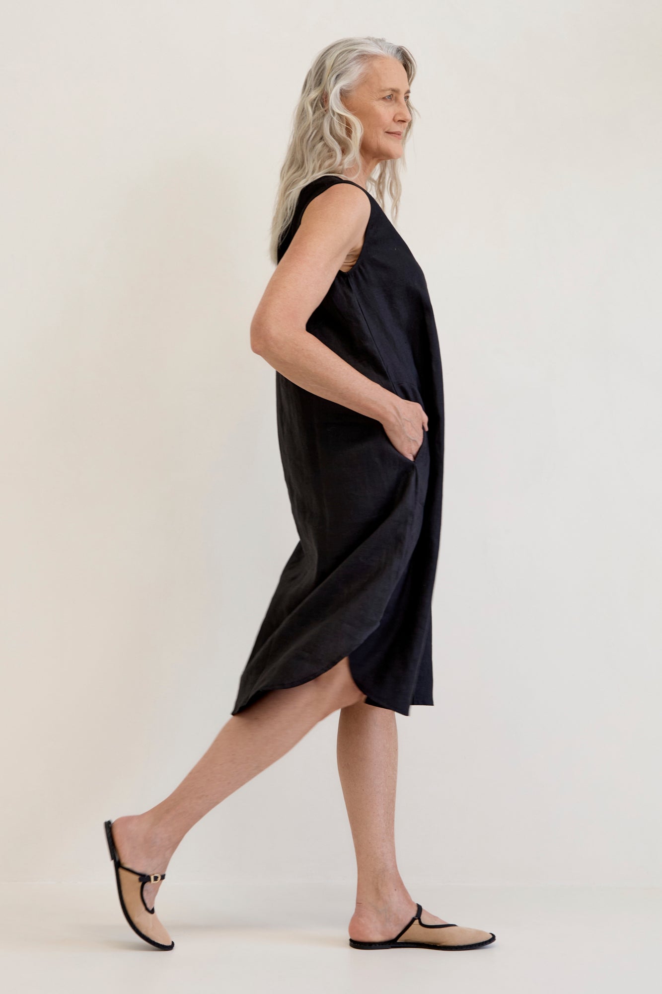 Chloe Linen Dress for Women - Black Summer Maxi Dress with Pockets | Casual Beach Dress, Boho Chic Outfit for Vacation, Date Night & Outdoor Events
