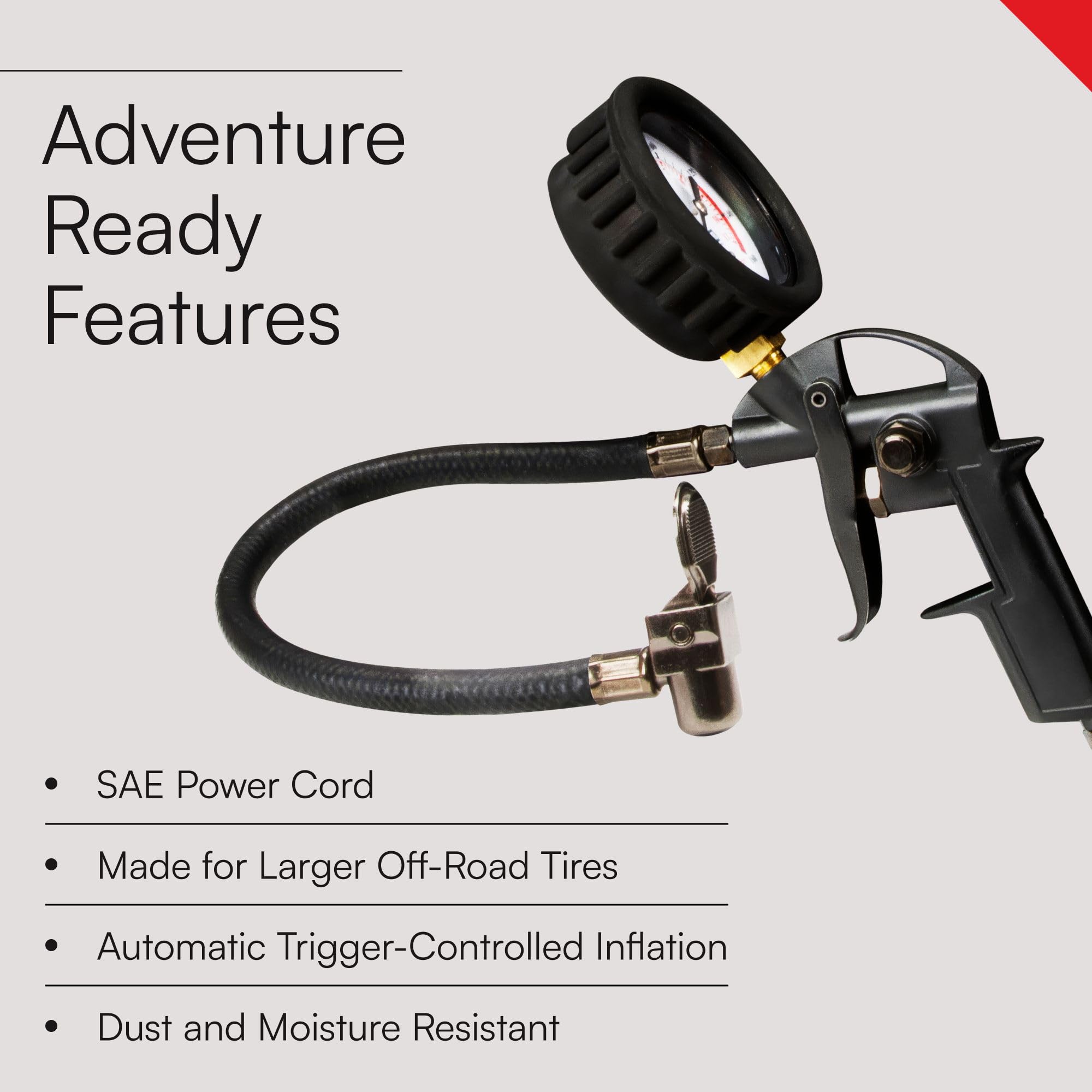 VIAIR 400P-A EF Enhanced Flow 12V Portable Air Compressor - 150 PSI Automatic Tire Inflator for Trucks, SUVs & Off-Road Vehicles | Heavy Duty Tire Pump with SAE & Alligator Clips | Perfect for Emergency Roadside Assistance, Garage Use & Off-Road Adventures
