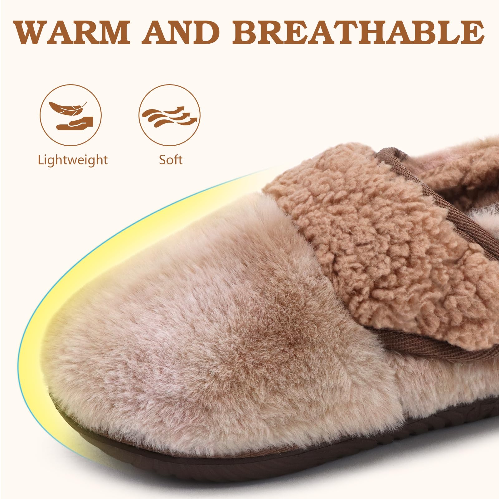 COFACE Women's Memory Foam House Slippers - Soft Fluffy Indoor/Outdoor Slippers for Women - Perfect for Home, Office, and Travel Comfort