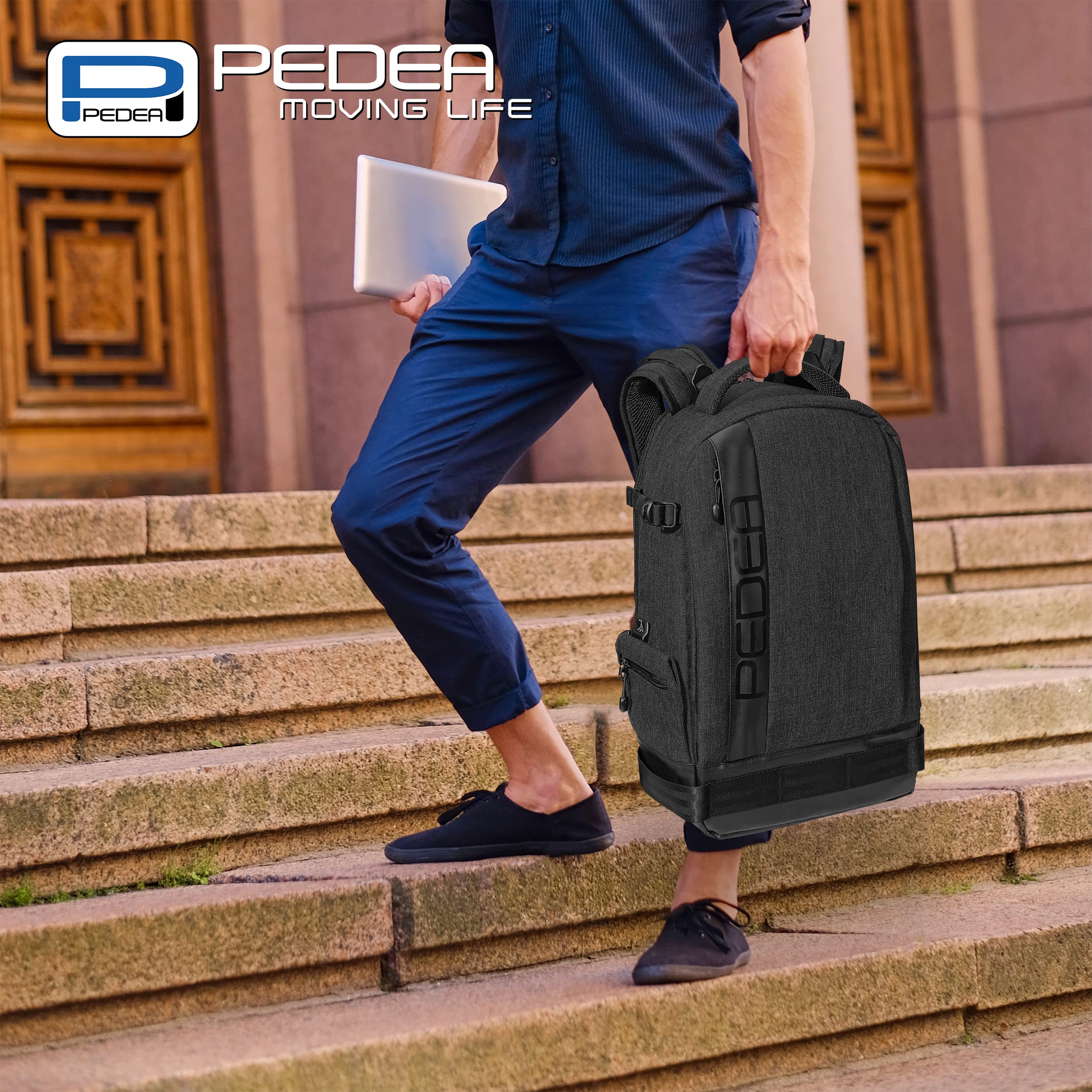 Professional DSLR Camera Backpack - Waterproof SLR Camera Bag with Adjustable Dividers & Rain Cover - Perfect for Travel, Hiking & Photography - Black