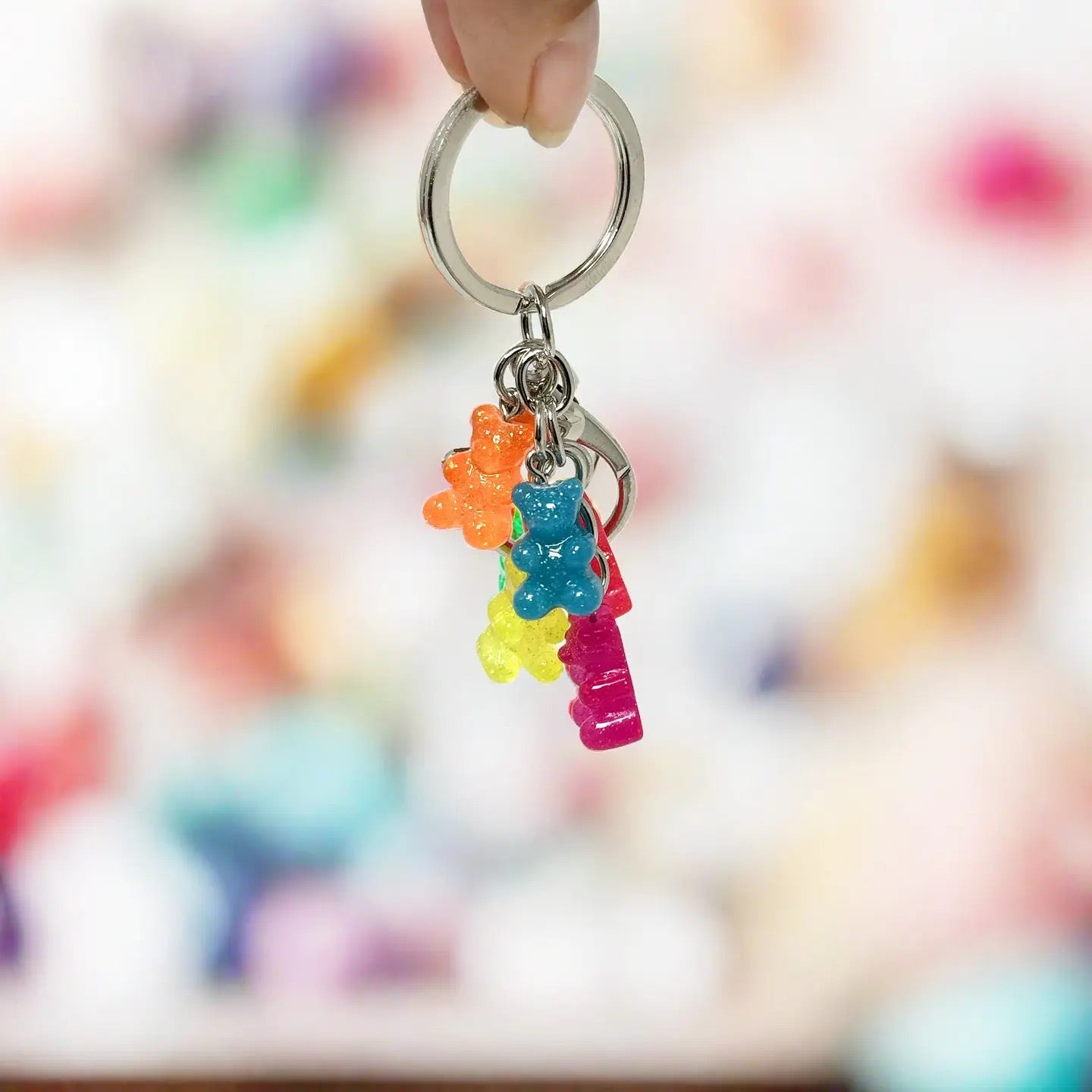 Adorable Gummy Bear Keychain - Cute Candy-Shaped Key Ring for Kids & Adults - Perfect for Backpacks, Gifts & Party Favors