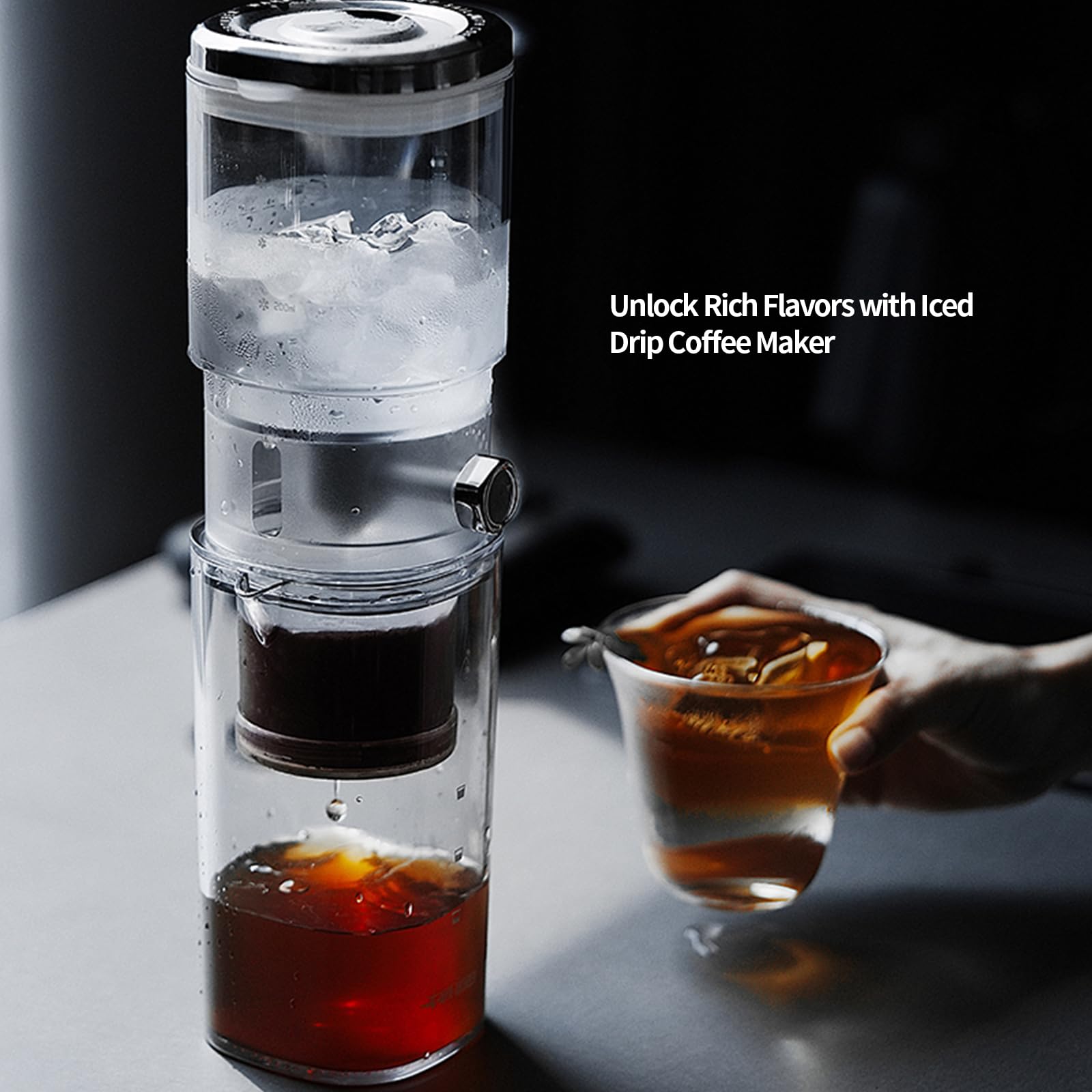Premium MHW-3BOMBER Cold Brew Coffee Maker - Glass Pitcher with Precision Drip System for Smooth Iced Coffee | Perfect for Home, Office & Outdoor Use | Model ID6135-OS