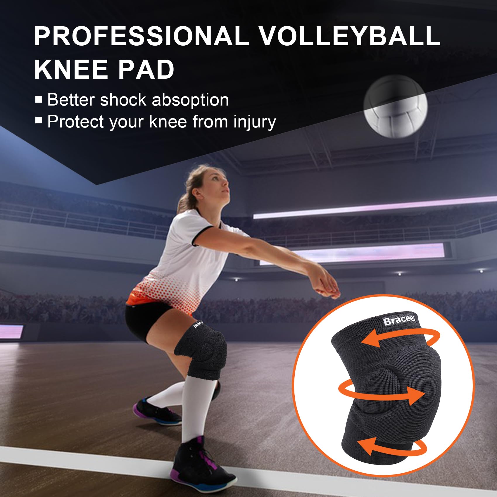 Best Volleyball Knee Pads for Women & Men - Professional Knee Protection Gear for Youth, Girls & Boys - Perfect for Indoor & Outdoor Volleyball Games, Training & Sports
