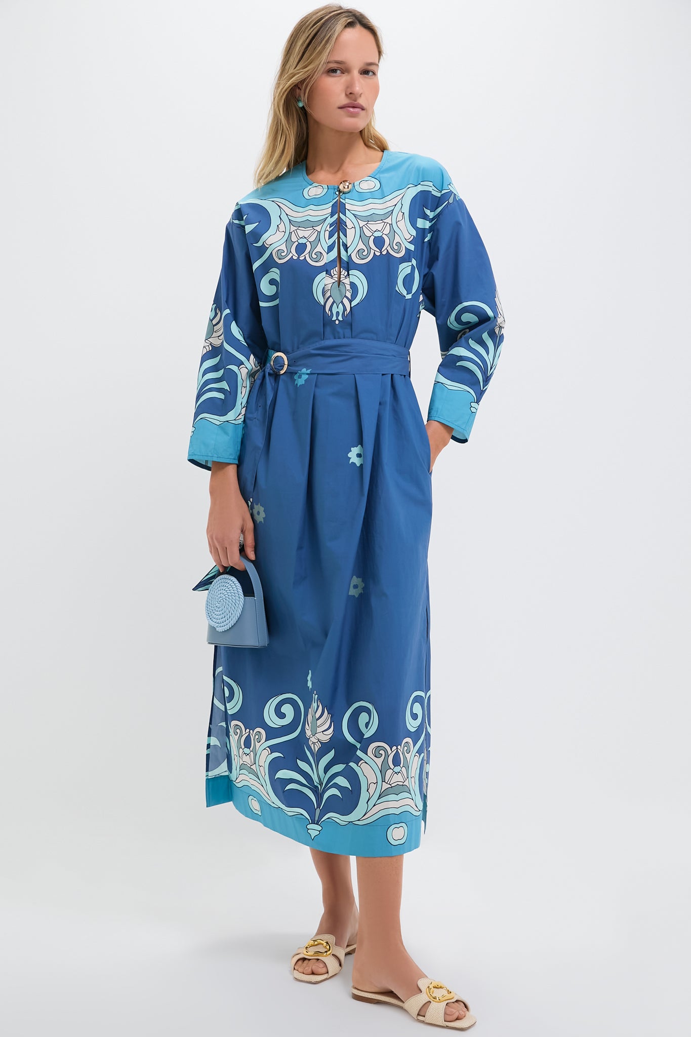 Blue Tiles Inae Dress - Elegant Floral Summer Dress for Women | Perfect for Beach Vacations, Date Nights & Casual Outings