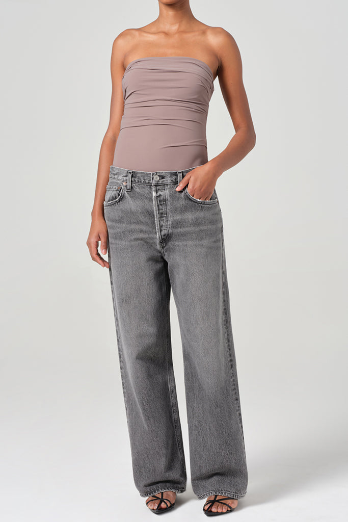 AGOLDE Gwyneth Bodysuit for Women - Soft Stretch Taupe Bodysuit | Perfect for Layering, Casual Wear & Night Out