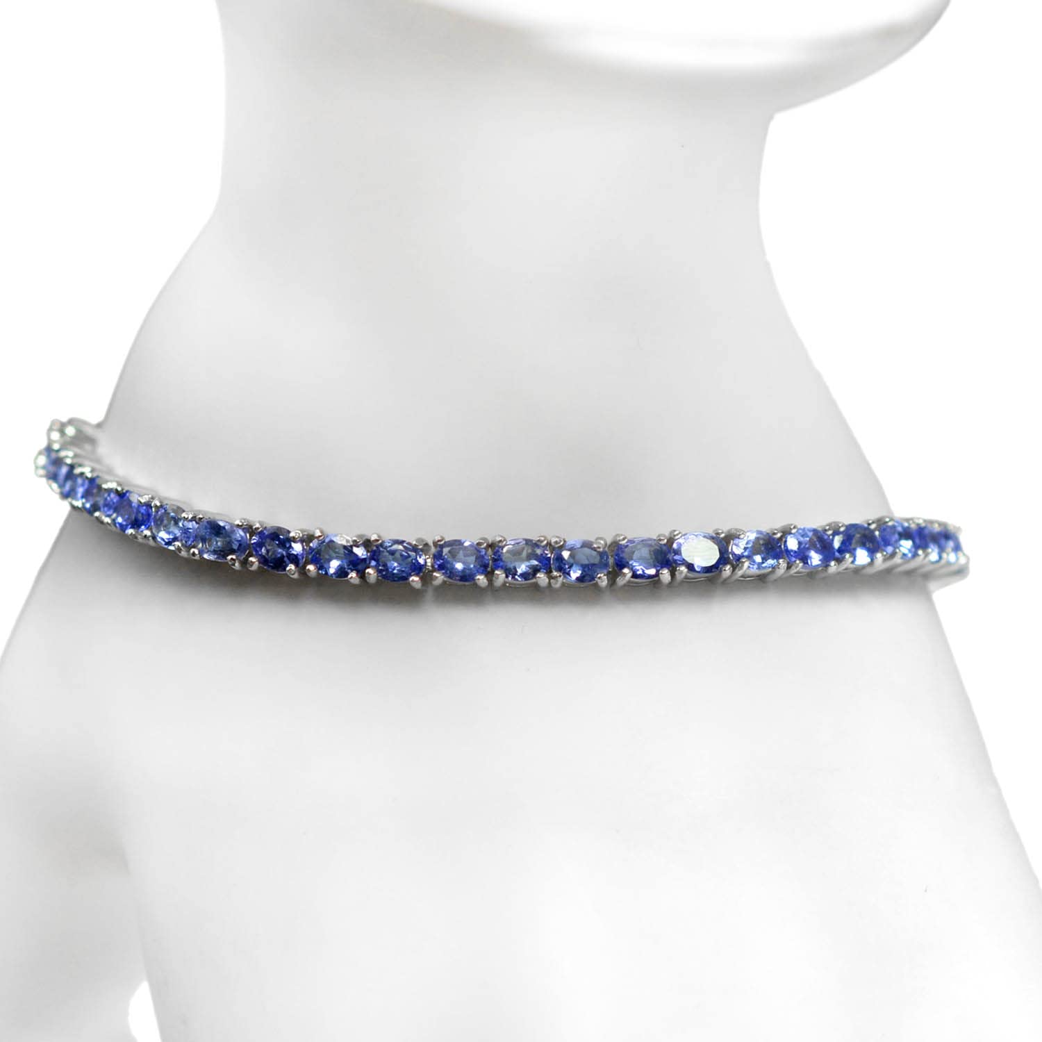 Natural 4X3 MM Oval Cut Blue Tanzanite Gemstone 925 Sterling Silver December Birthstone Tennis Bracelet for Women - Perfect Wedding Gift, Birthday Gift for Wife, Anniversary Present & Everyday Elegance