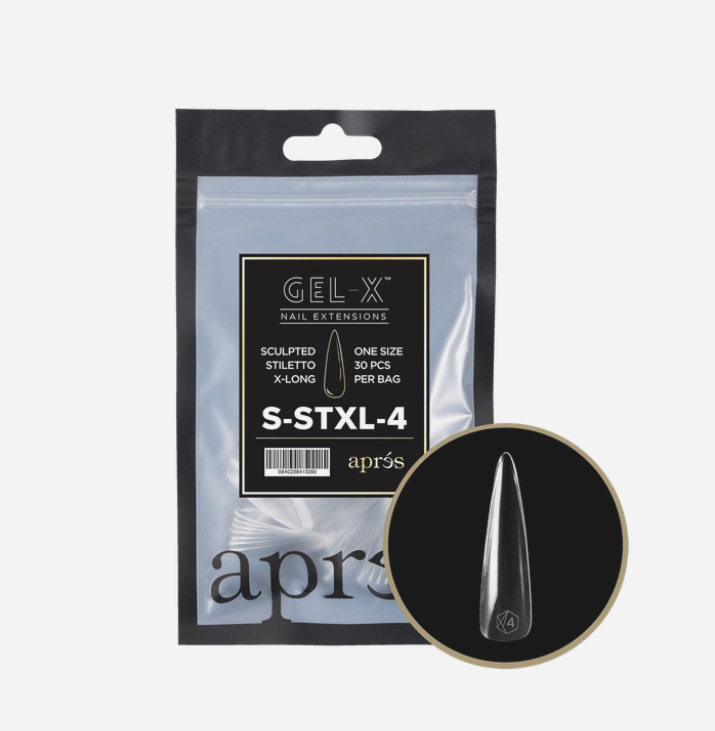 Apres Gel X Refill Tips 2.0 - 30pcs Extra Long Stiletto Nail Tips for Professional Salon & DIY Manicures - Perfect for Special Occasions & Acrylic Nail Extensions