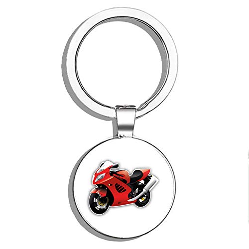 Stainless Steel Motorcycle Keychain - Double Sided Key Ring with Key Finder for Bikes, Cars & Motorcycles | Durable Key Holder for Riders & Drivers