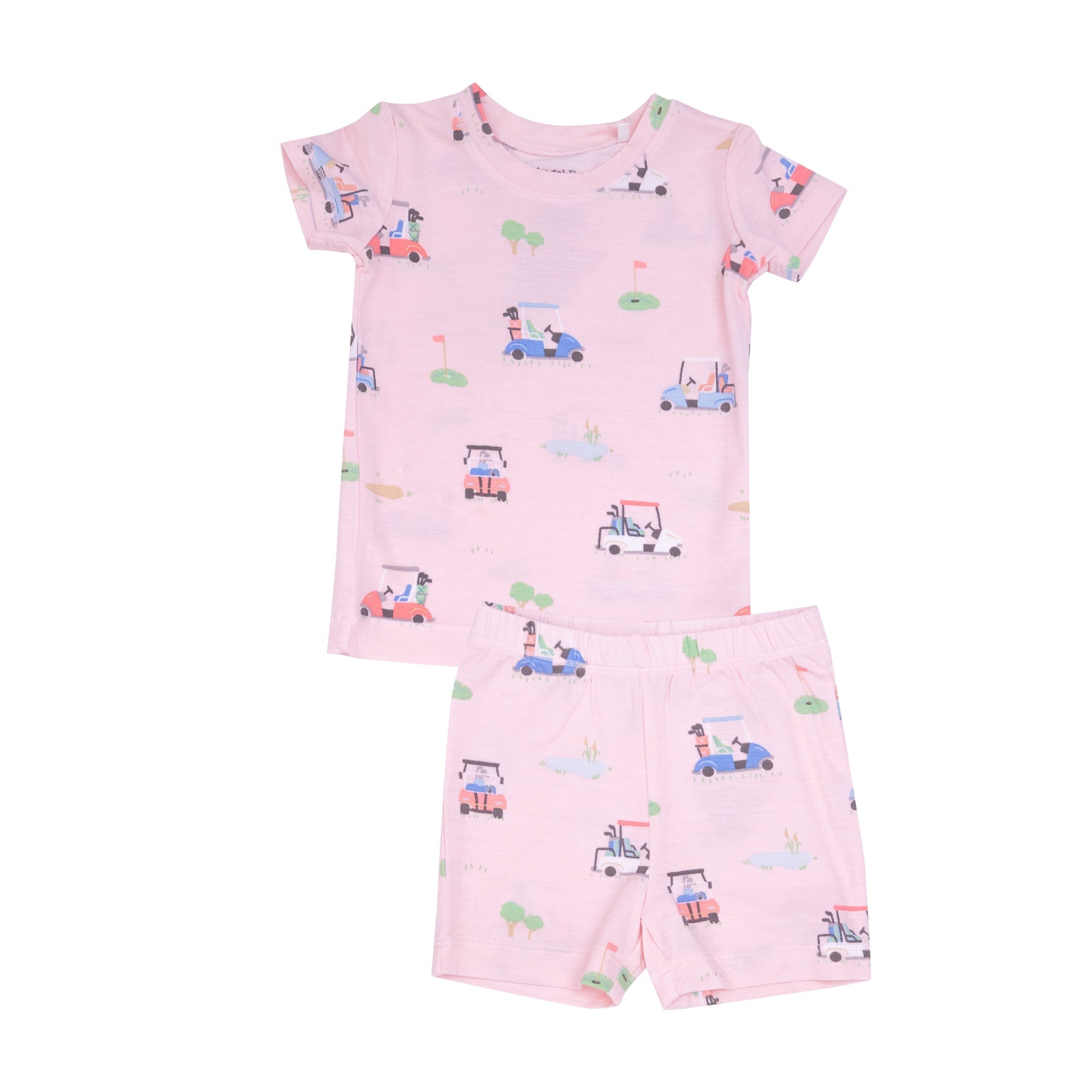 **Pink Bamboo Short Pajama Set for Women - Soft & Breathable Sleepwear - Perfect for Golf Cart Rides, Lounging & Summer Nights**