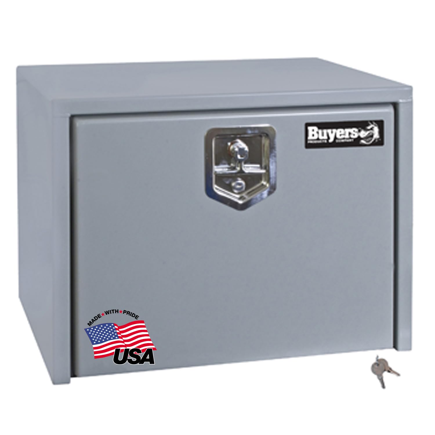 Buyers Products 1702900 Primed Steel Underbody Truck Tool Box - 18x18x24 Inch Heavy Duty Storage Organizer | Made in USA | Contractor Grade Job Box for Tools & Equipment | Ideal for Work Trucks, Construction Sites & Fleet Vehicles