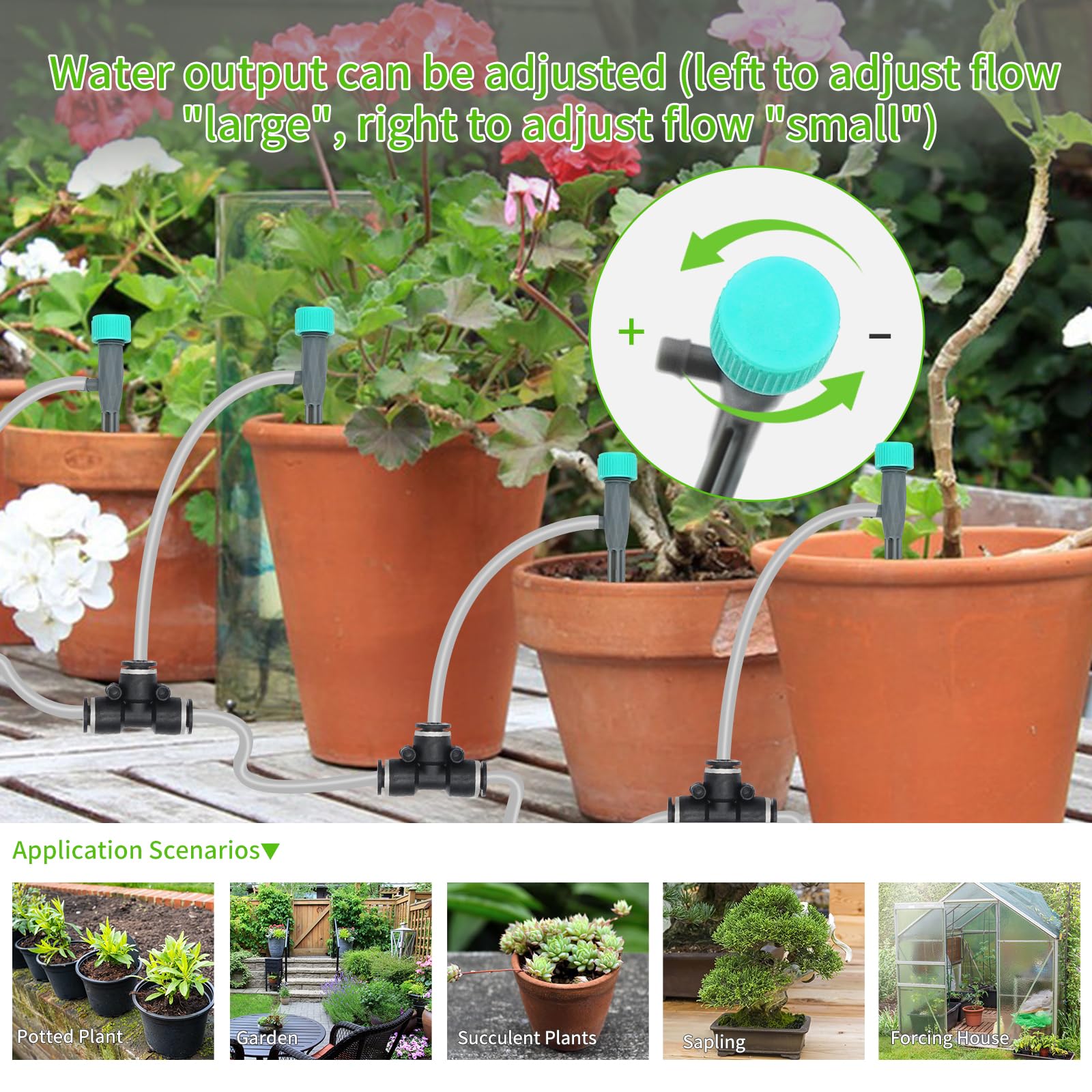Automatic Indoor Plant Watering System with 2 Self-Priming Pumps, 20 Adjustable Drippers & Programmable Timer - Self Watering Kit for Houseplants, Garden, Vacation Care & Drip Irrigation
