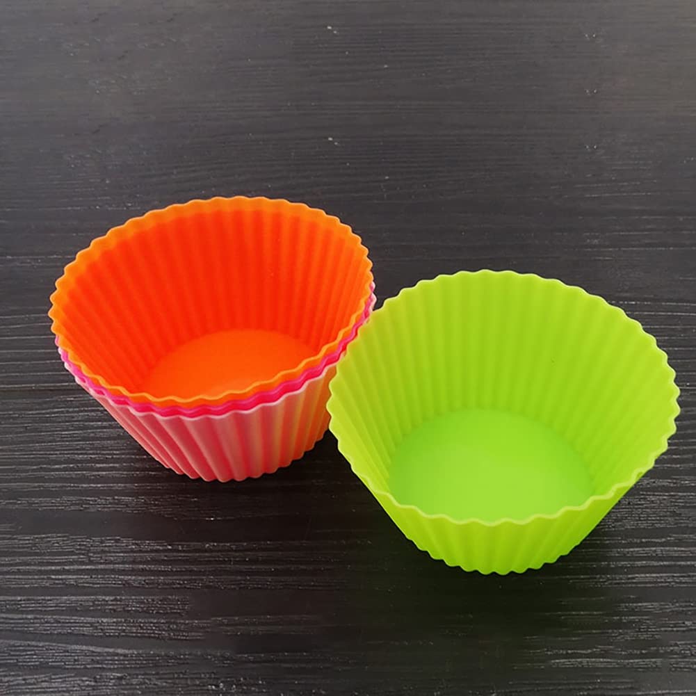 6PCS Reusable Silicone Cupcake Molds & Muffin Liners - Dishwasher Safe Baking Cases for Perfect Cupcakes, Muffins & Desserts - Ideal for Home Baking, Parties & Holiday Treats