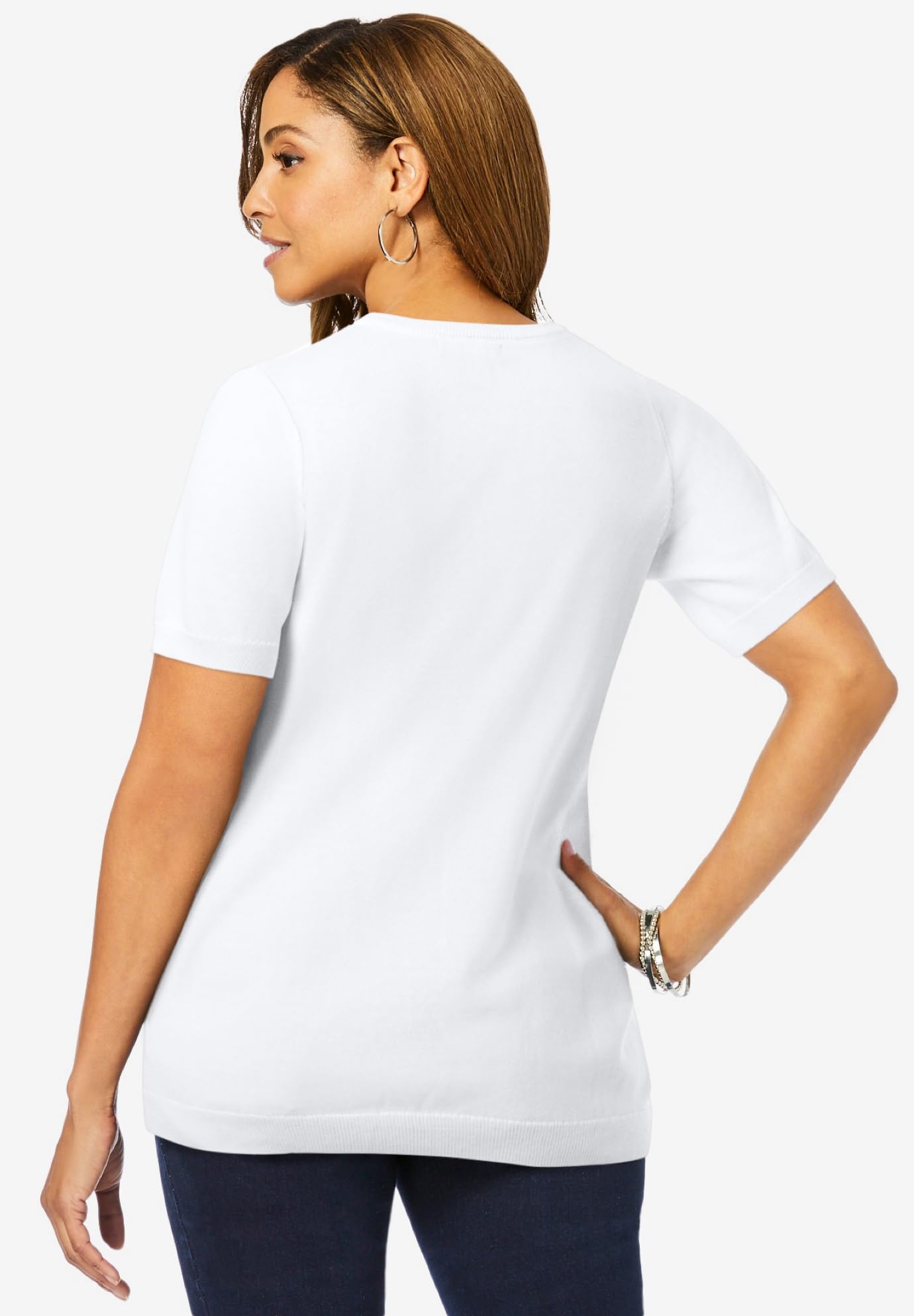 Jessica London Plus Size Women's Crewneck Shell - Office & Casual Wear