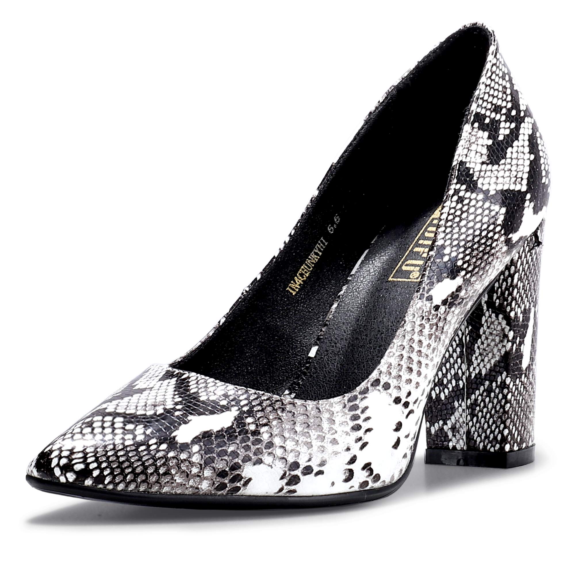 IDIFU Women's Chunky Block Heel Pointed Toe Pumps - Dressy Office Shoes for Work, Party & Special Occasions | Comfortable High Heels for Women