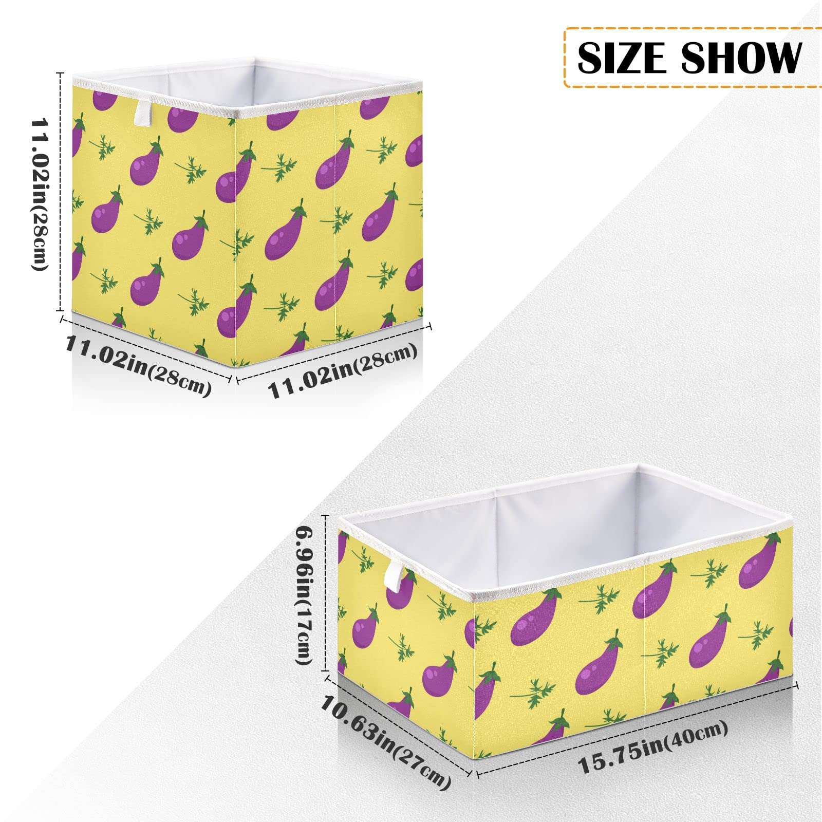 DOMIKING 11 Inch Foldable Fabric Storage Bins with Sturdy Handle - Closet Organizer Baskets for Bedroom, Shelves & Home Organization | Perfect for Clothes, Toys & Seasonal Storage