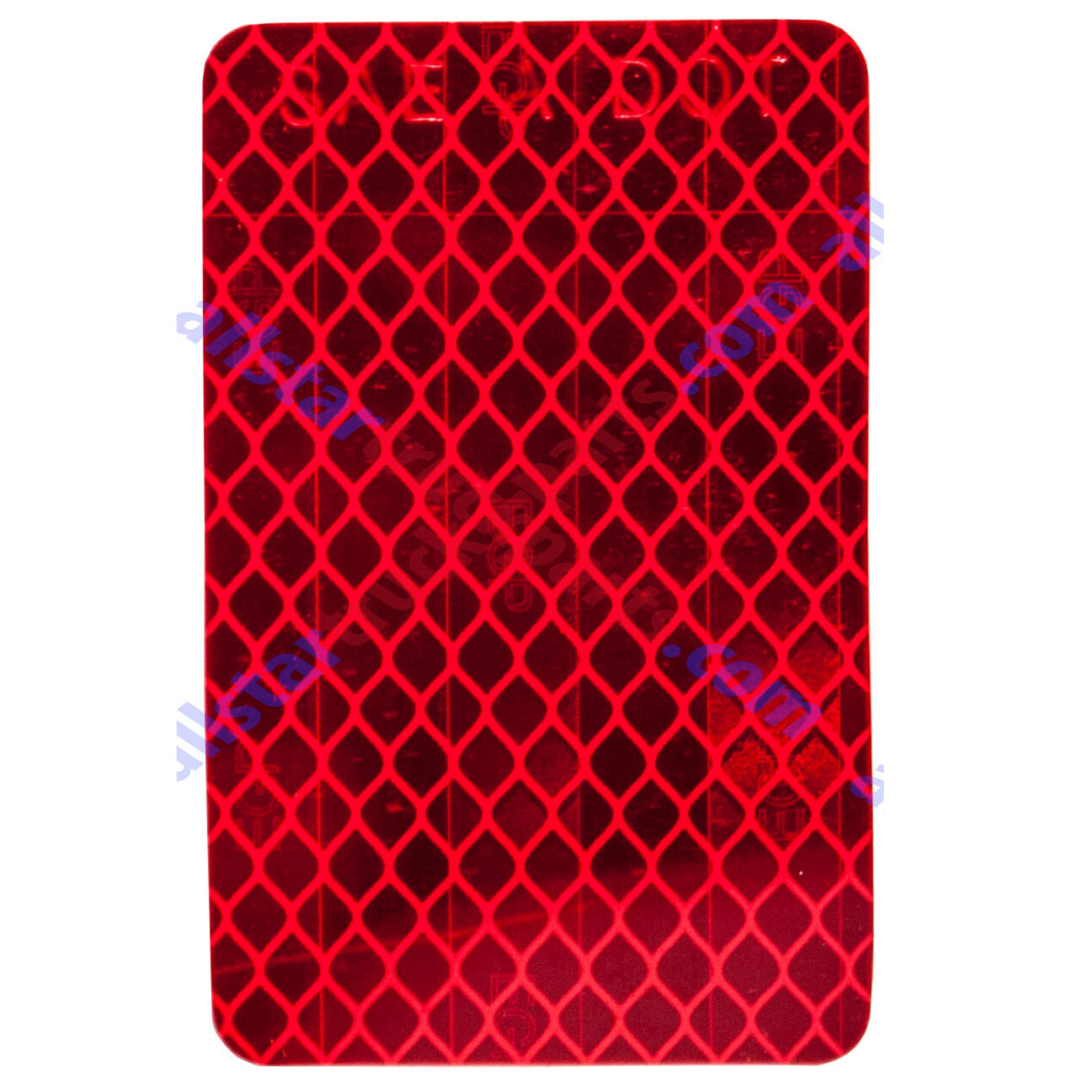 High Visibility Red DOT-SAE Certified 2x3 Inch Rectangle Reflective Prism Stickers - Weatherproof, Strong Adhesive for Trailers, RVs, Flatbeds, Boats & Marine Use (Pack of 100) - Ideal for Nighttime Safety & Vehicle Marking