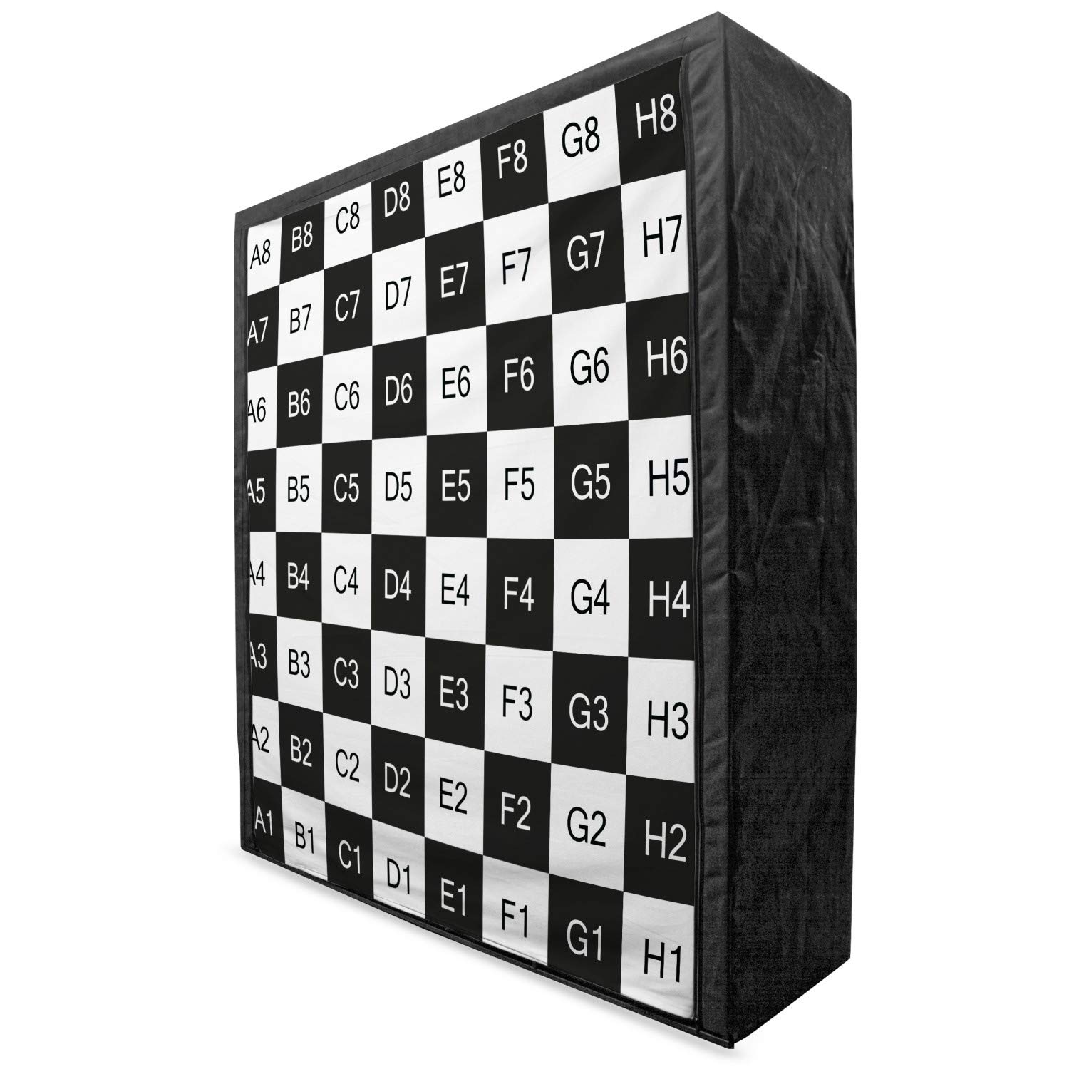 Ambesonne Portable Checkers Game Fabric Wardrobe - Monochrome Chess Board Design with Tile Coordinates, Mosaic Square Pattern Clothing Organizer - 59