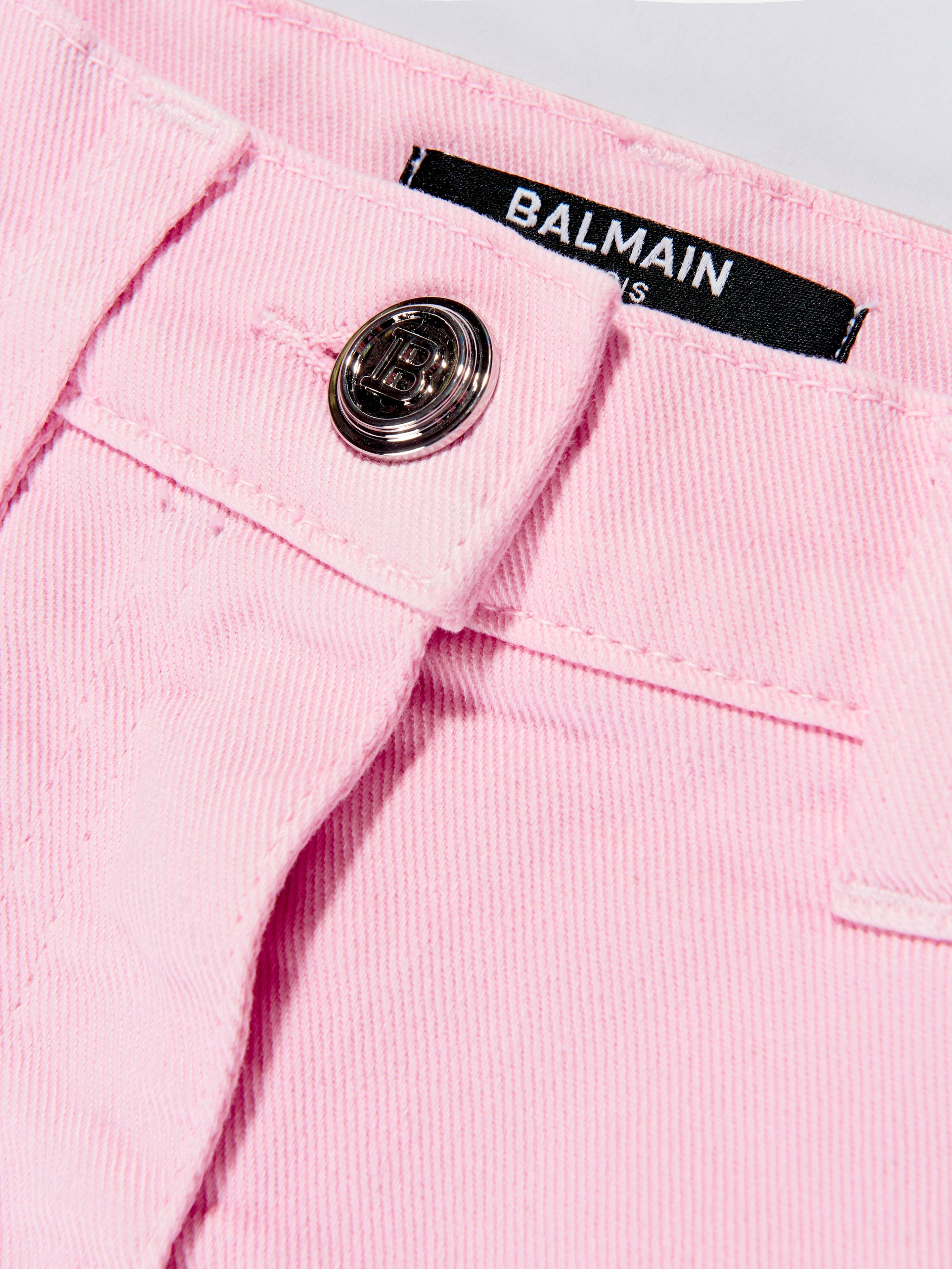 Balmain Girls Pleated Hem Skirt - Pink Flared Mini Skirt for Kids | Perfect for Parties, School & Special Occasions