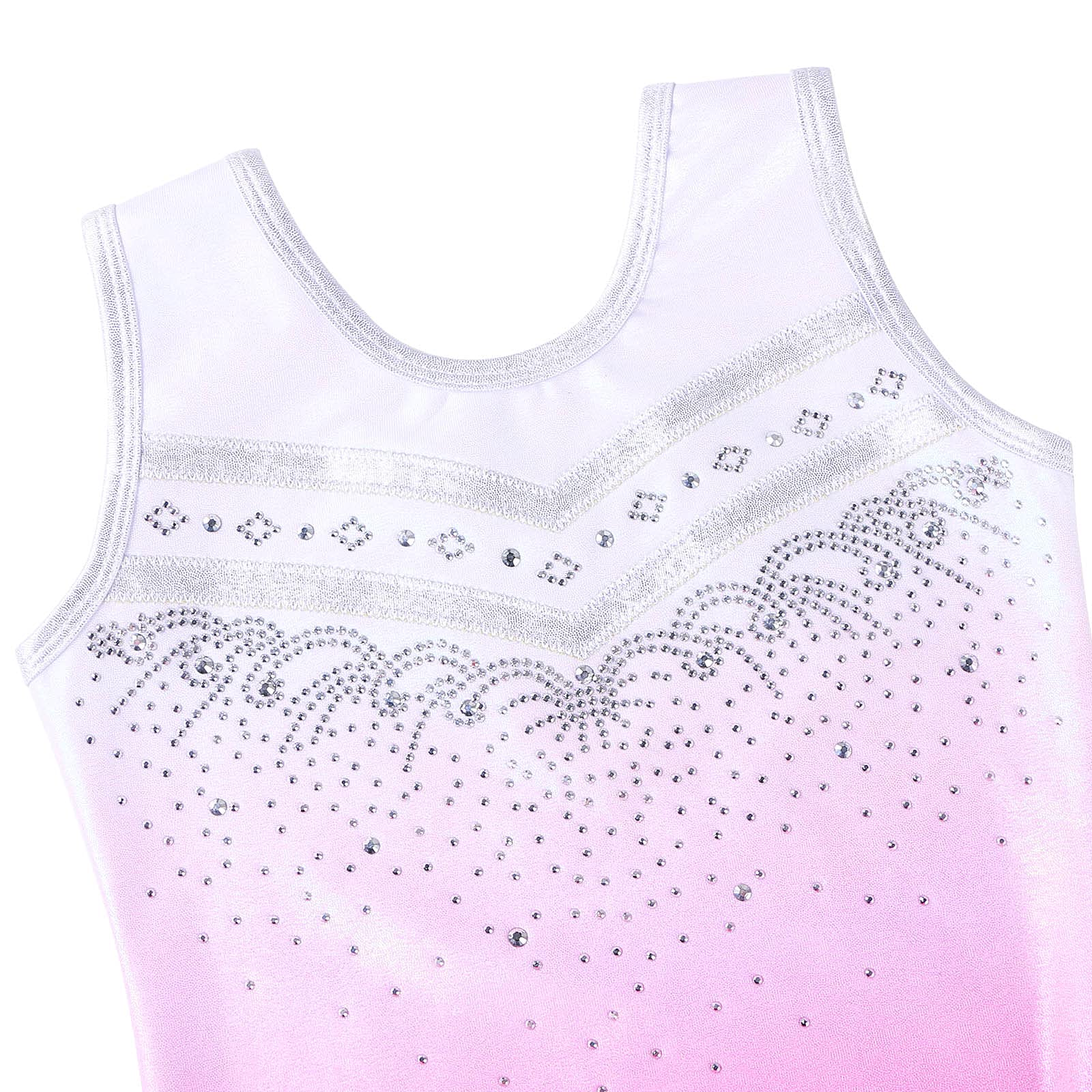 BAOHULU Girls Gymnastics Leotard with Embroidery - Shiny Aqua Rose Diamond Dancewear for Ballet, Cheerleading & Performance