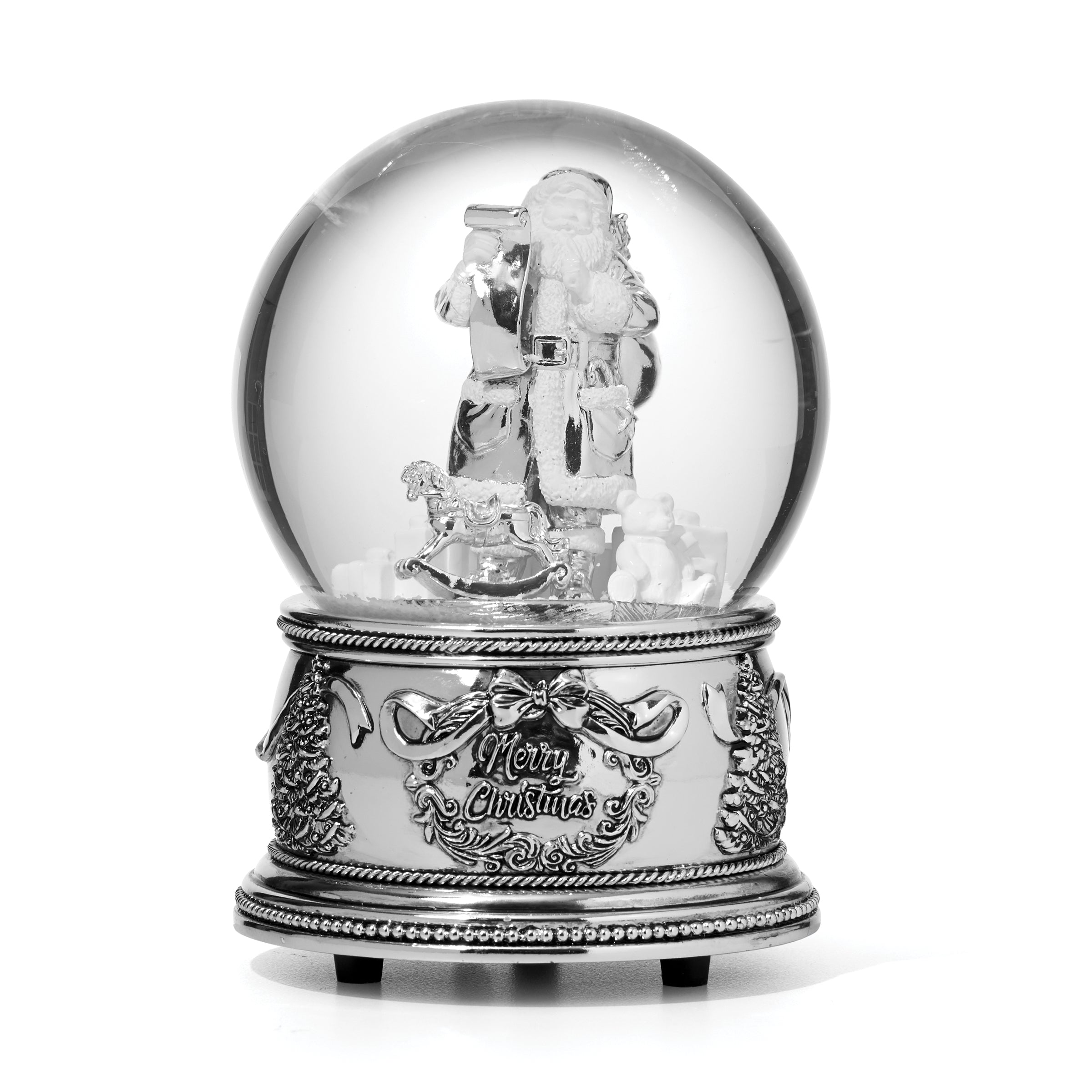 Santa Musical Snow Globe - Christmas Holiday Decor with Music & Snowfall - Perfect for Home, Office & Gift Giving