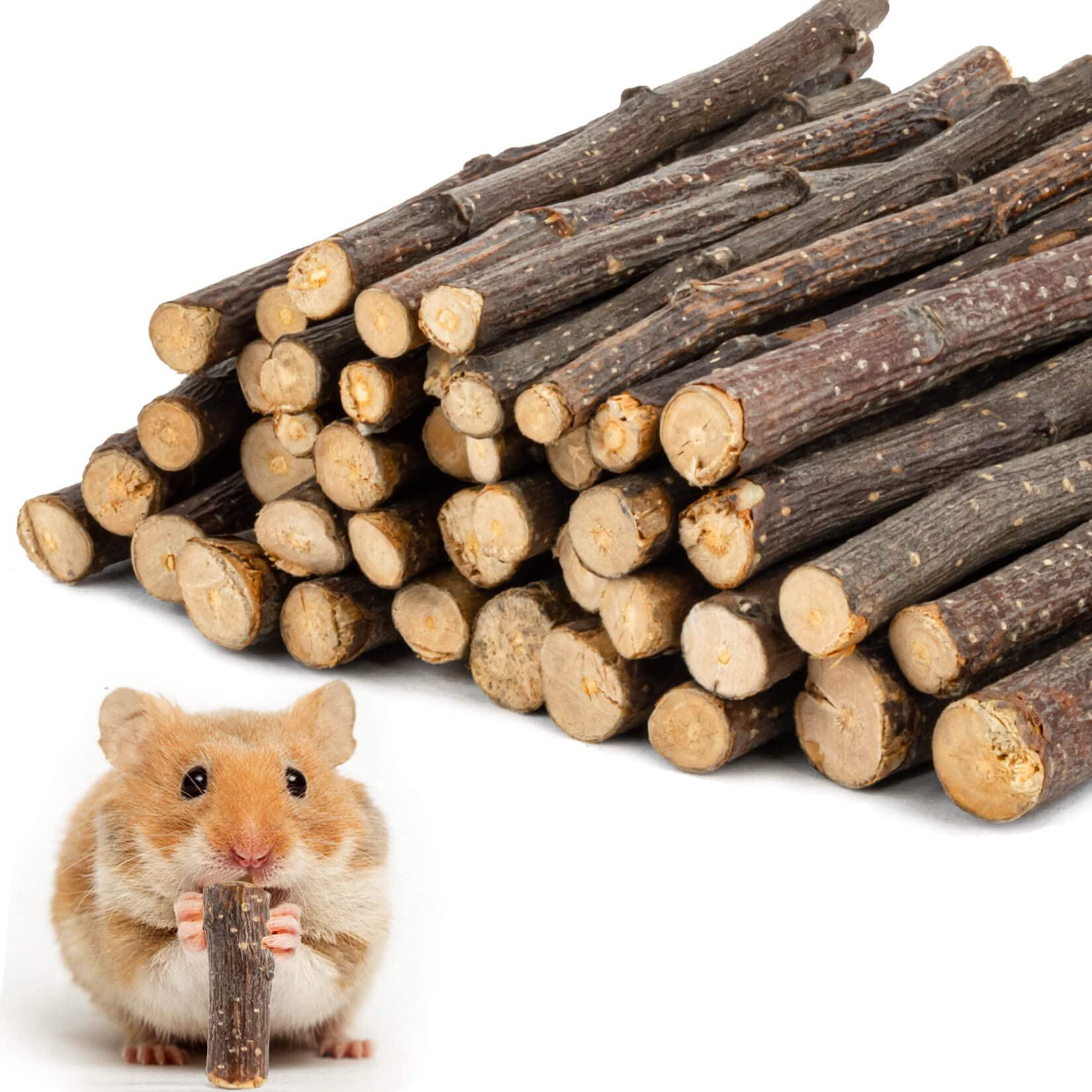Organic Apple Chew Sticks for Small Pets - 250g Natural Hamster, Rabbit, Guinea Pig, Chinchilla & Squirrel Chew Toys | Safe & Healthy Dental Treats for Chewing & Playtime