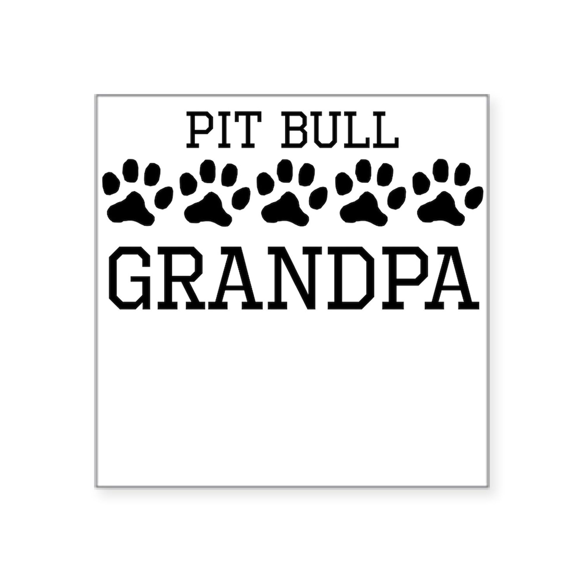 Pit Bull Grandpa Square Bumper Sticker - Durable Car Decal for Vehicles, Laptops & Windows - Funny Dog Lover Gift for Pet Owners