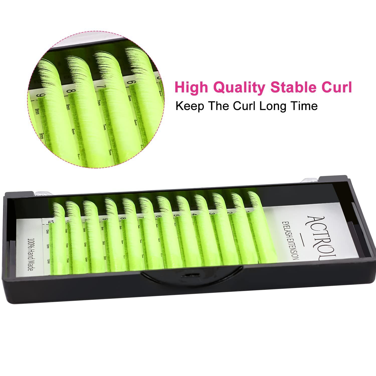 Colored Neon UV Eyelash Extensions - 0.07D 14MM Glow Under Black Light | Easy Fan Yellow & Colorful Fluorescent Lashes for Party, Rave & Nightclub Makeup