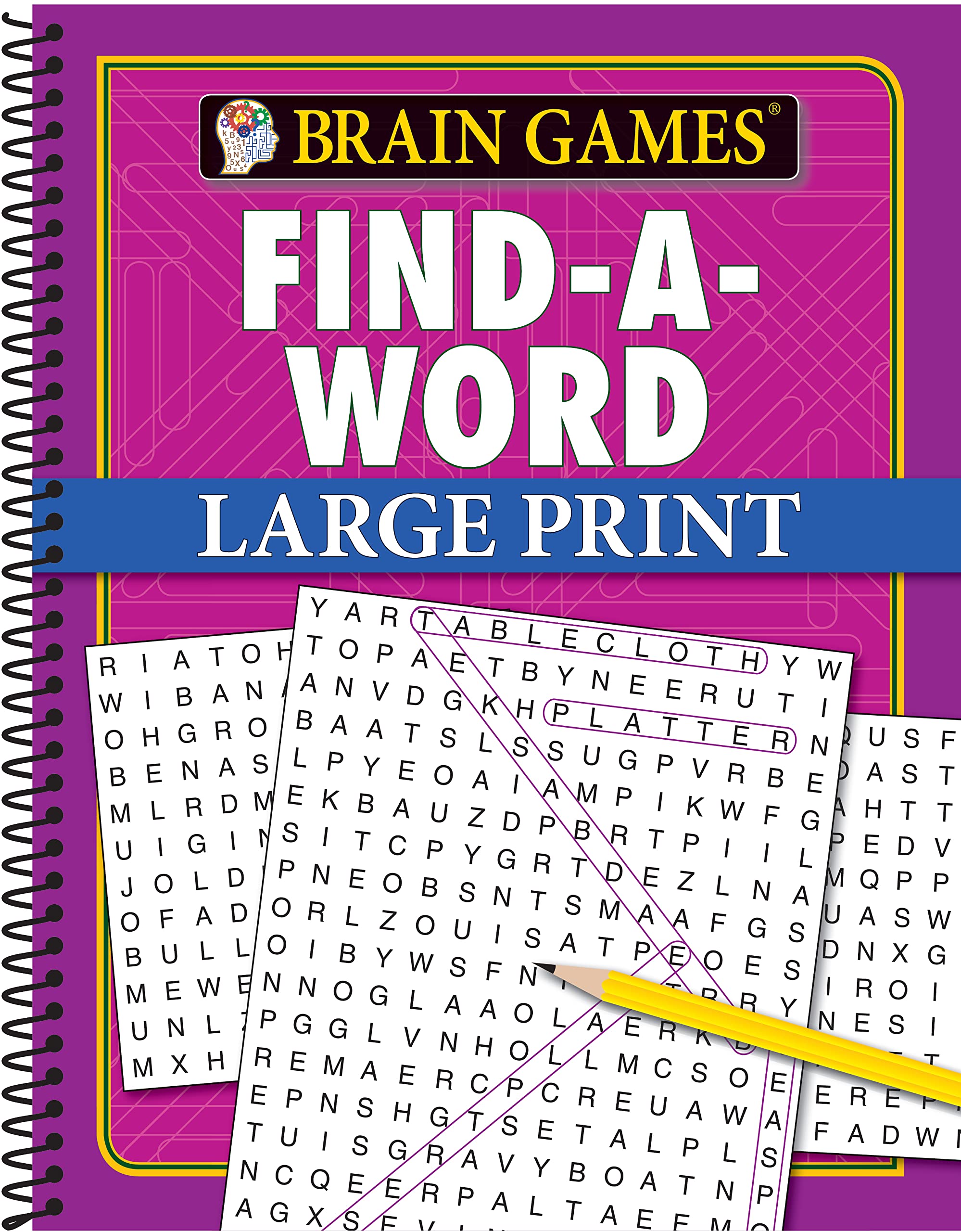 Brain Games - Large Print Word Search Puzzles for Adults - Fun & Challenging Activity Book for Relaxation, Travel & Mental Stimulation