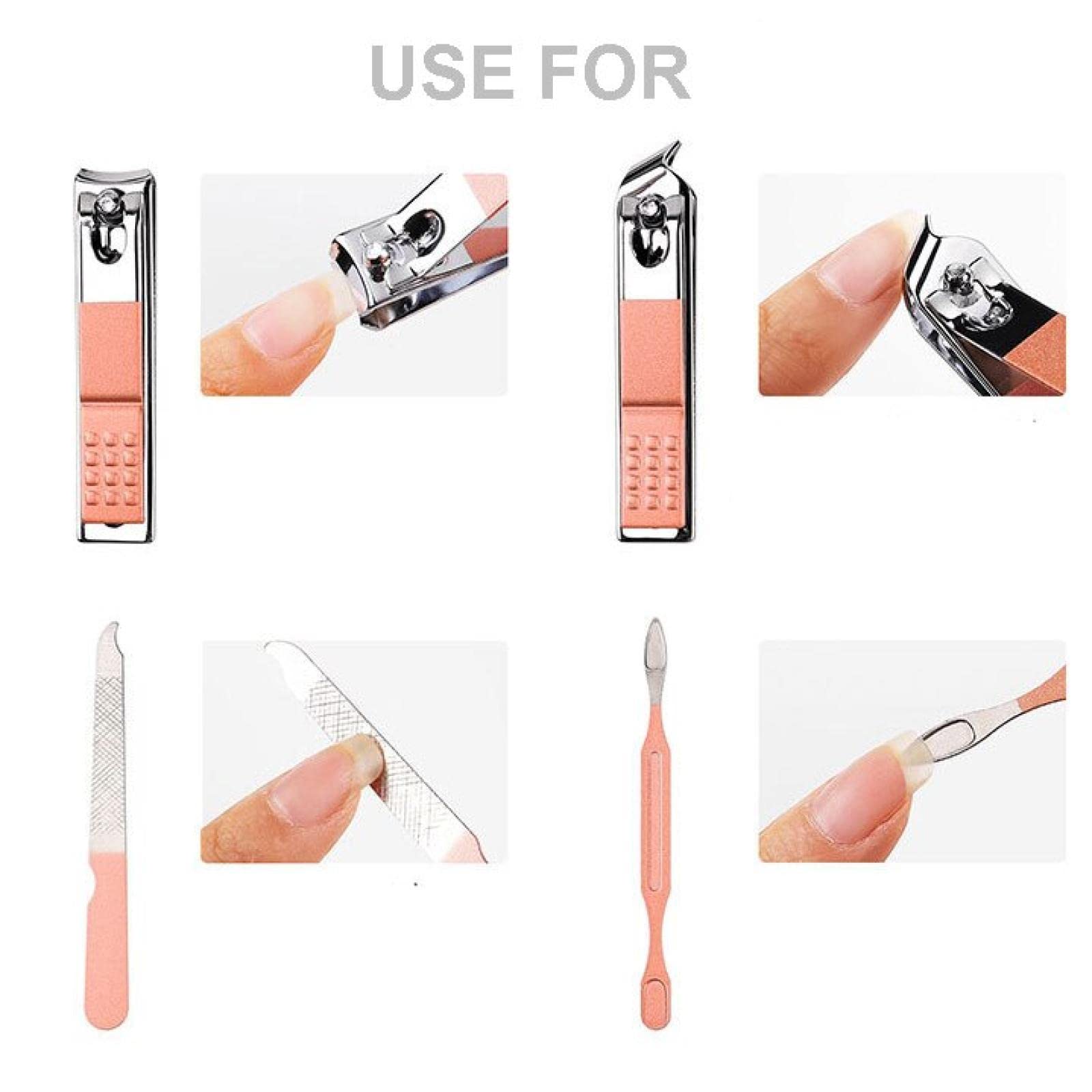Stainless Steel Nail Clipper & Beauty Tool Set - 7 or 18pc Professional Nail Scissors, Ear Spoon & Manicure Kit for Home Salon Use | Perfect for Nail Care, Pedicures & Personal Grooming